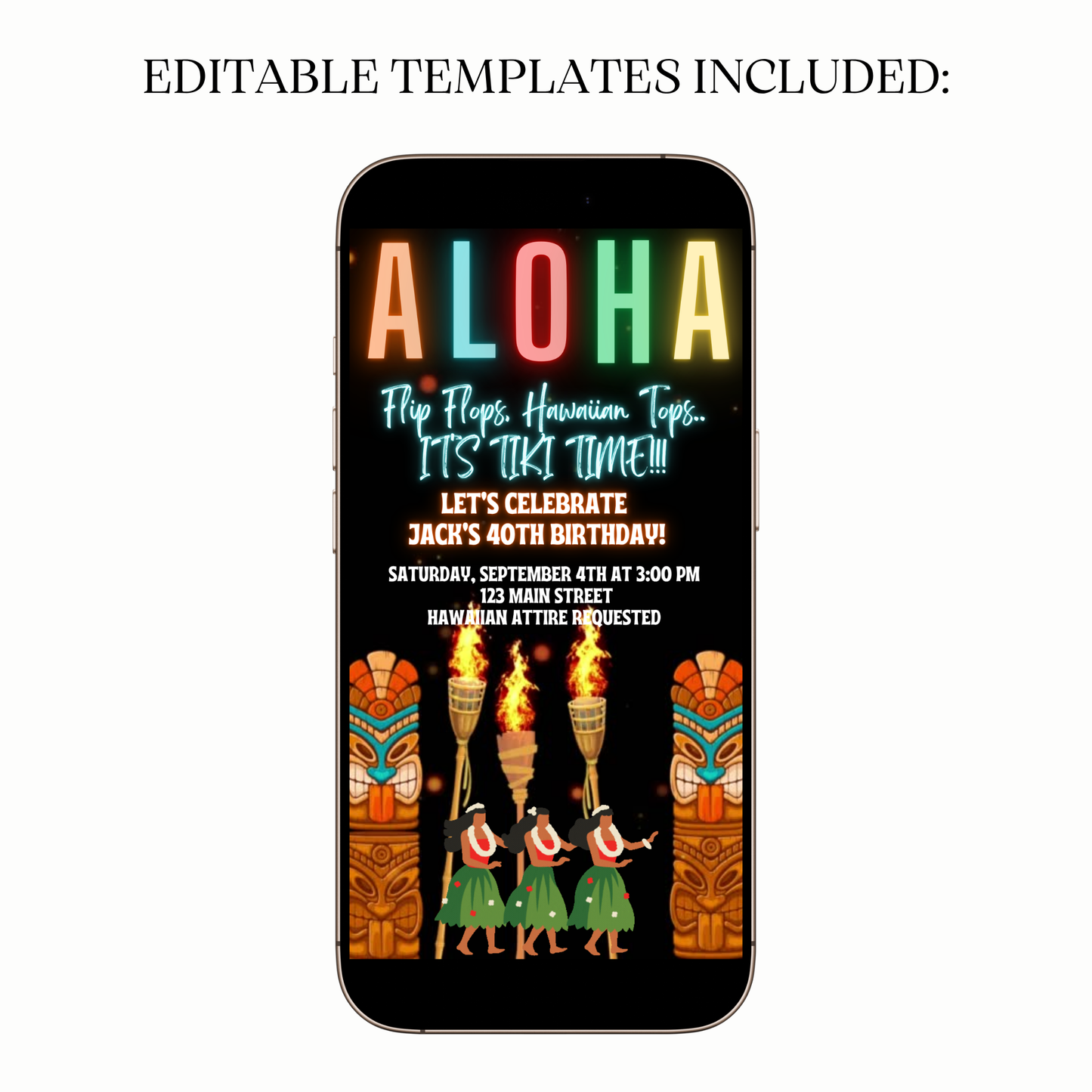Tropical Aloha Party Video Invitation for Mobile Sharing