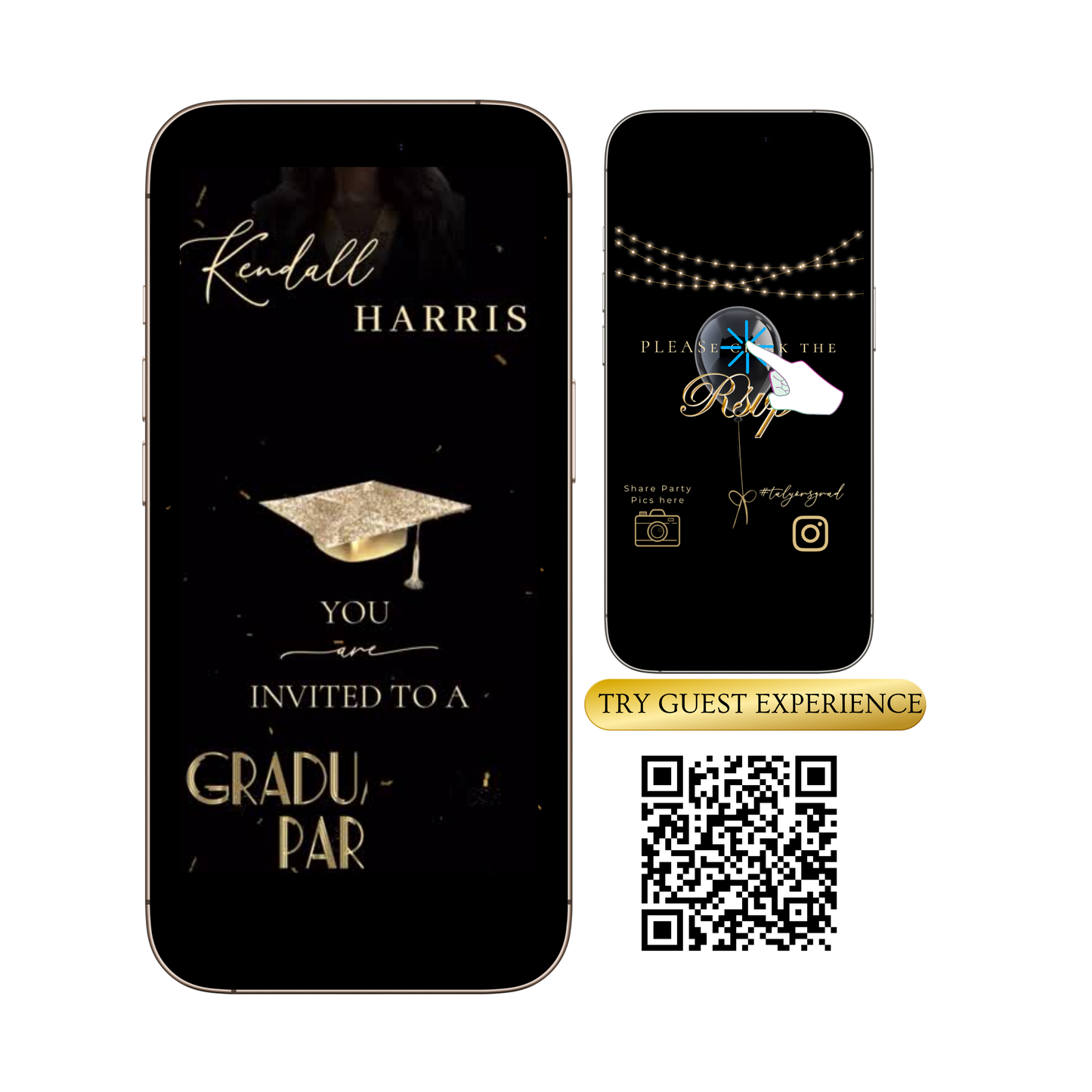 2026 Graduation Invitation Website RSVP Template with Music
