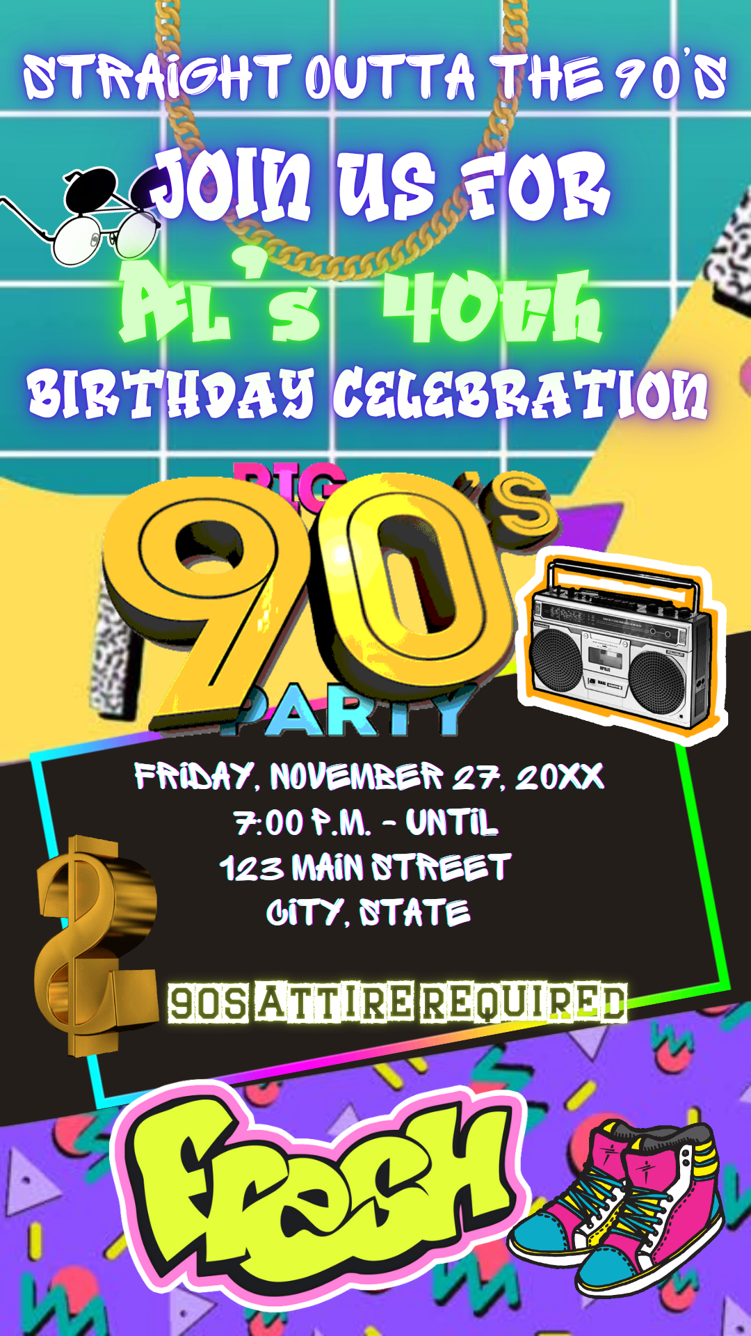 Retro Hip-Hop Theme for Mobile Sharing