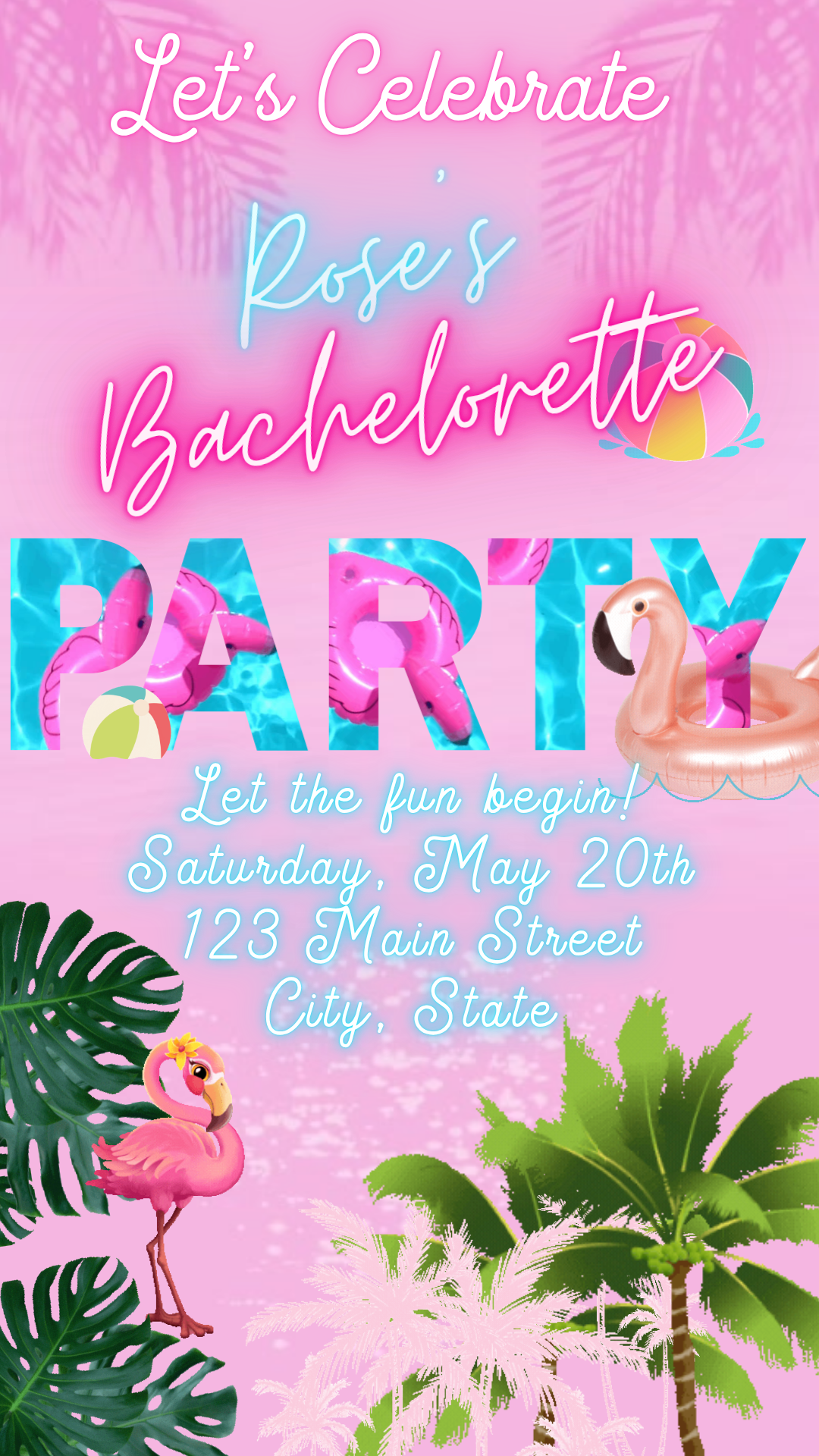 Bachelorette or Summer Theme for Mobile Sharing