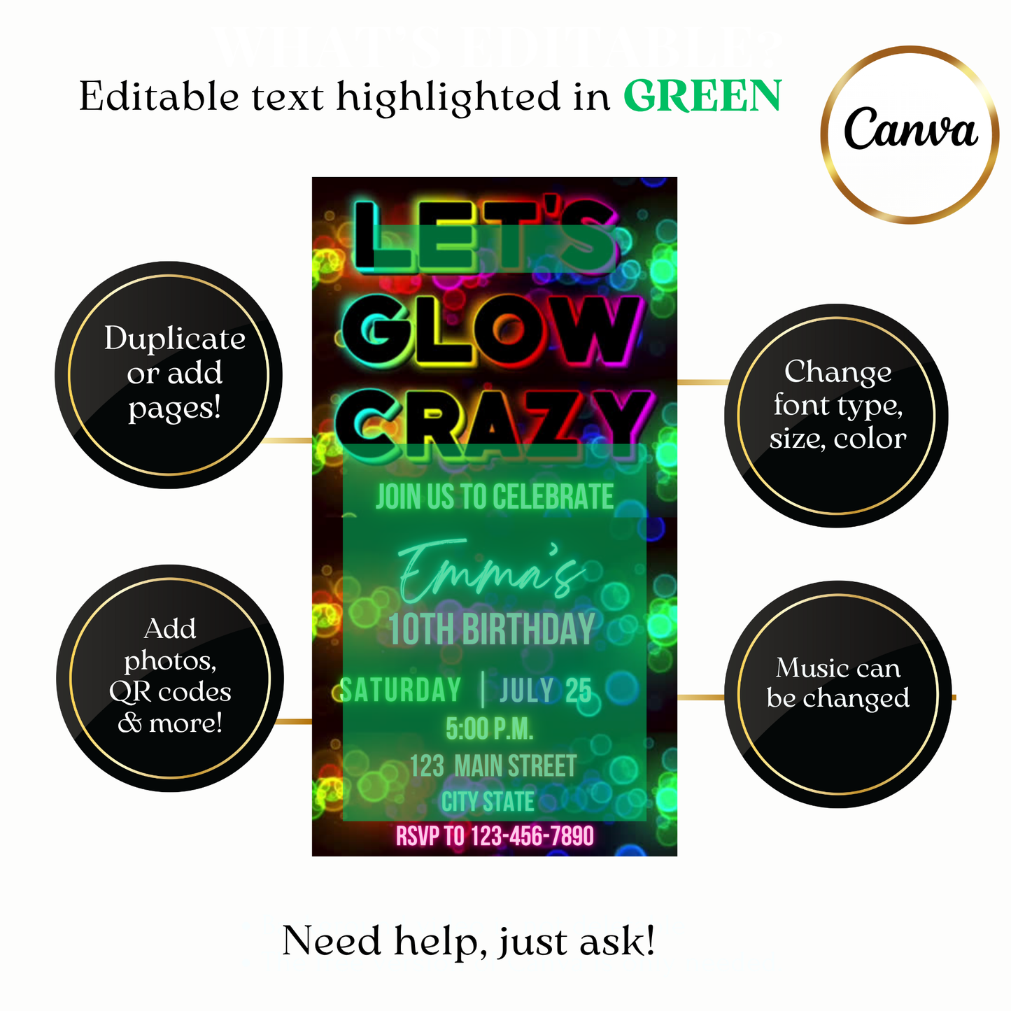 WhatsApp chat preview sending Let’s Glow Crazy video invitation