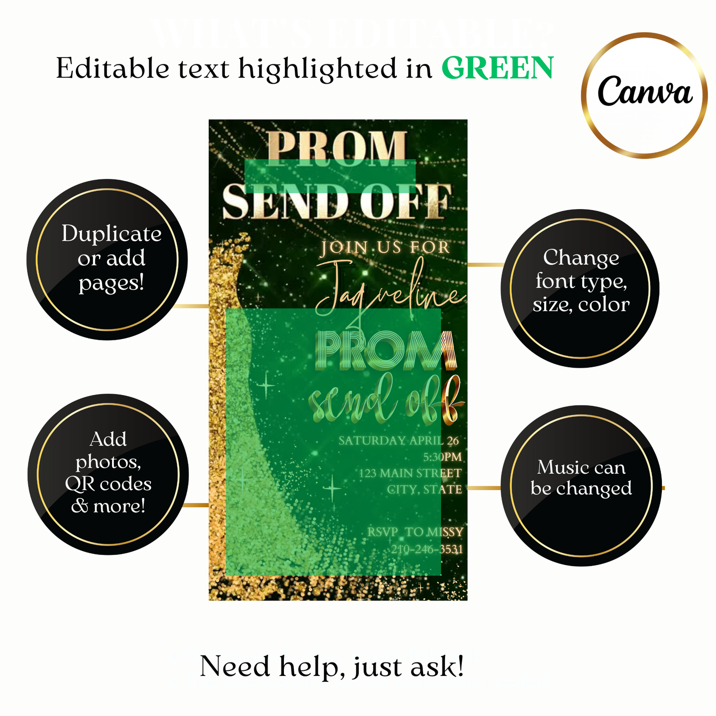 Prom Reveal party video invite shared on WhatsApp