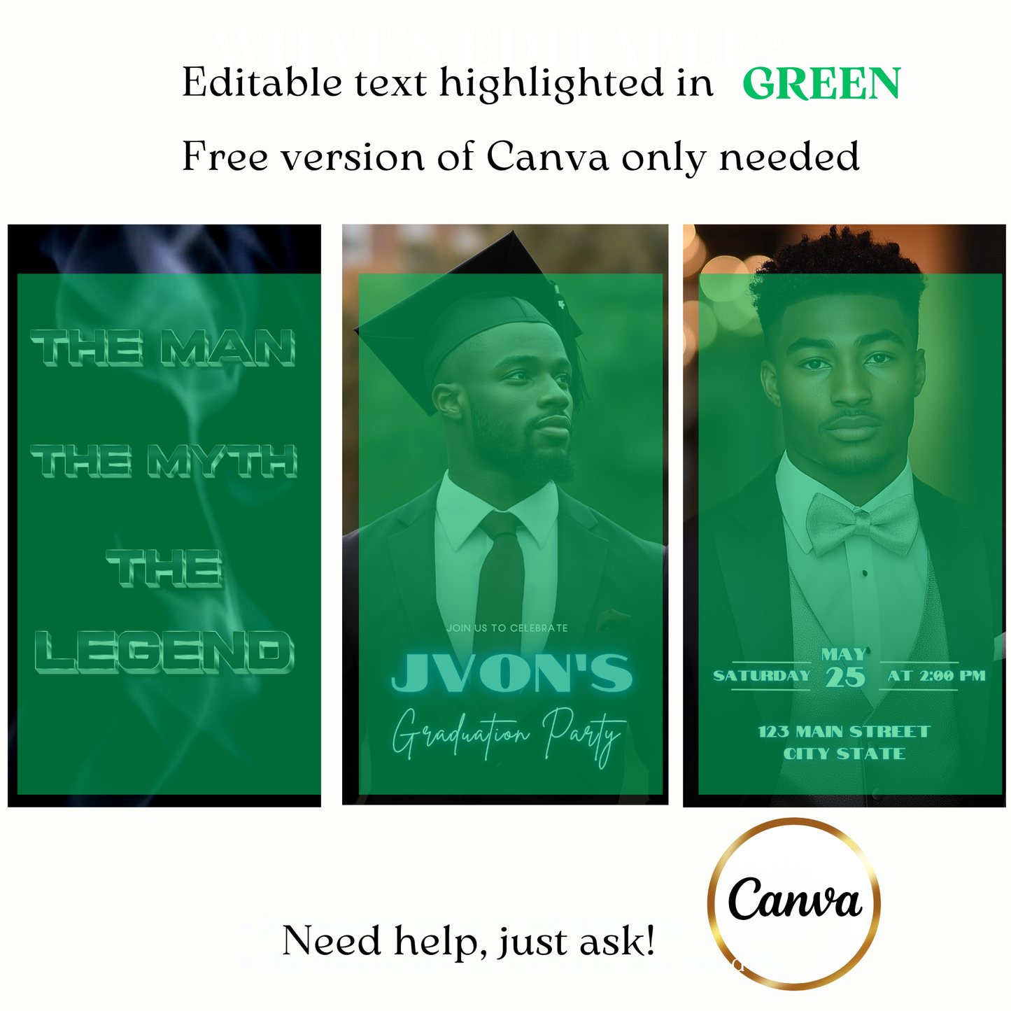 Animated The Man The Myth The Legend Birthday or Graduation Video Invitation Evite