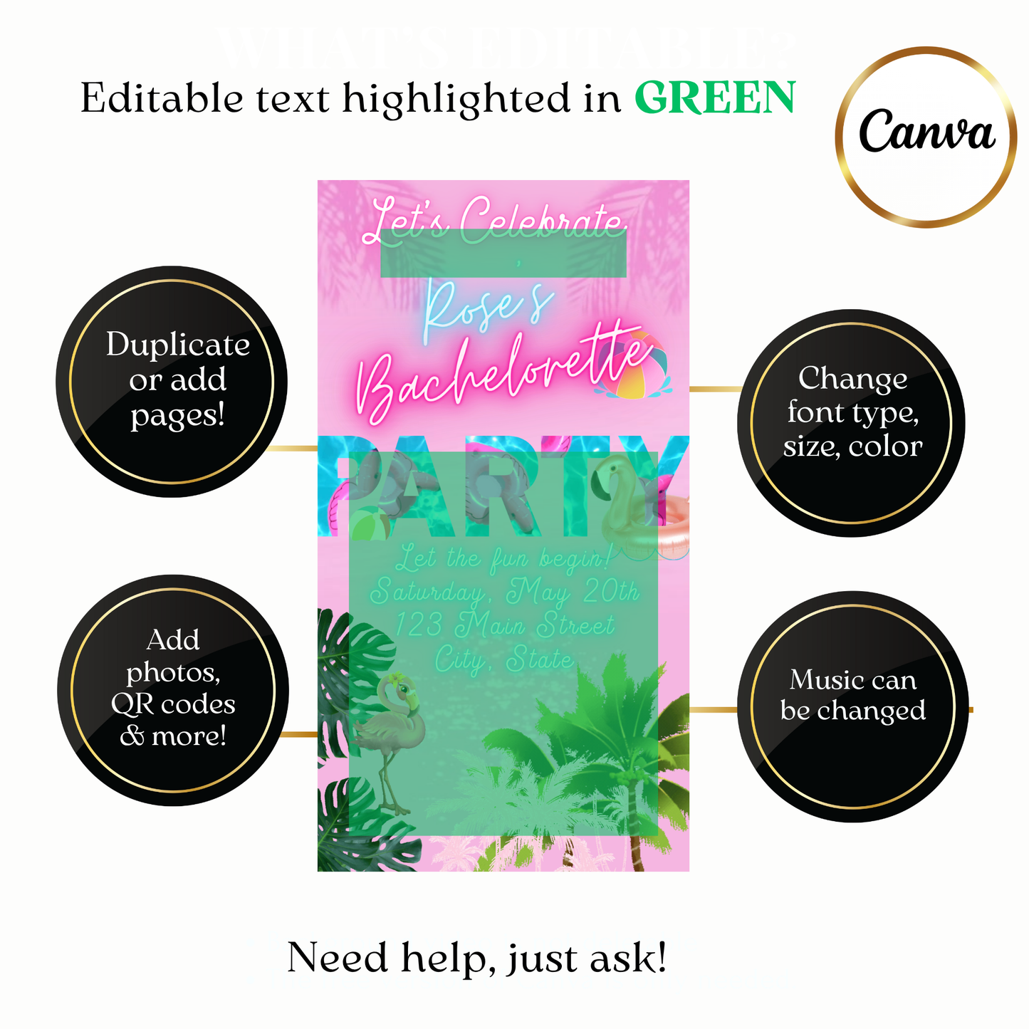 Bachelorette or Summer Theme MP4 Invite