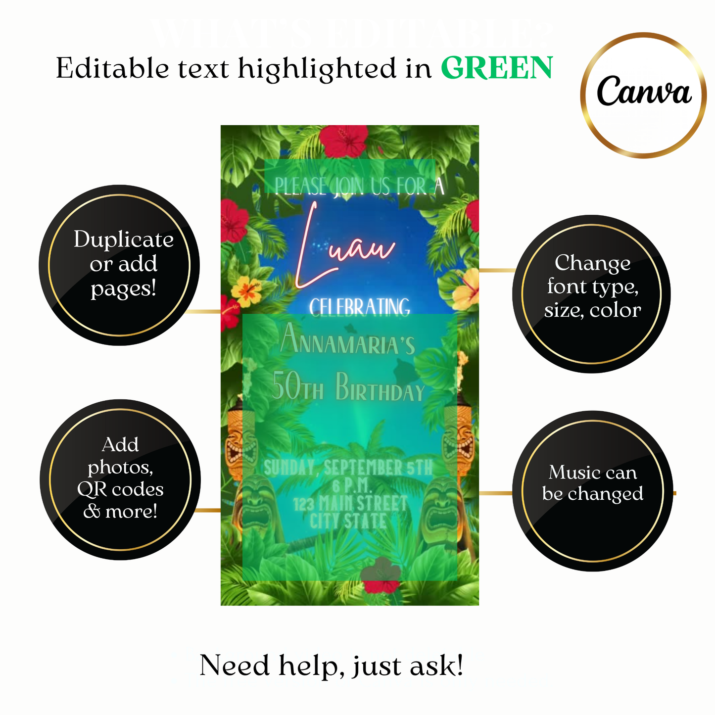 Animated Tropical Garden Luau Video Invitation Evite