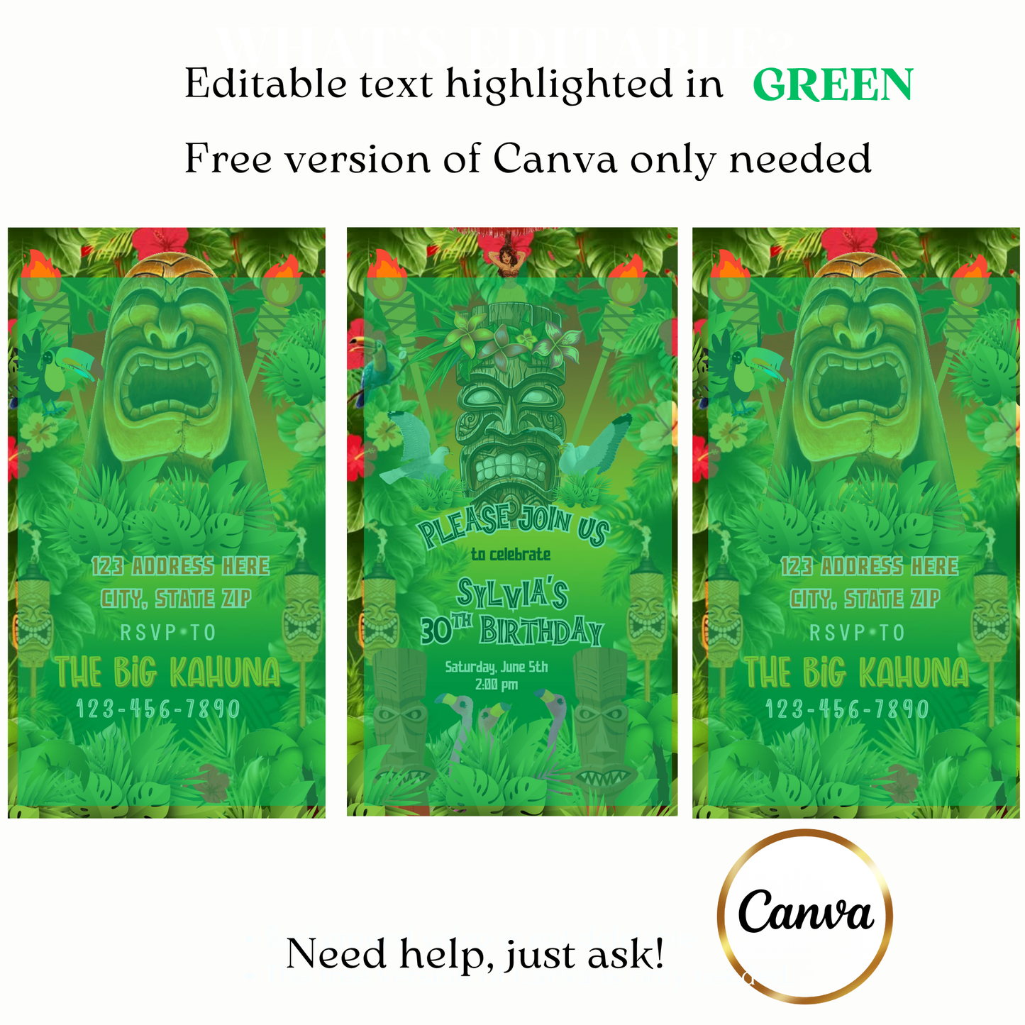 Tropical Tiki Party Theme MP4 Invite