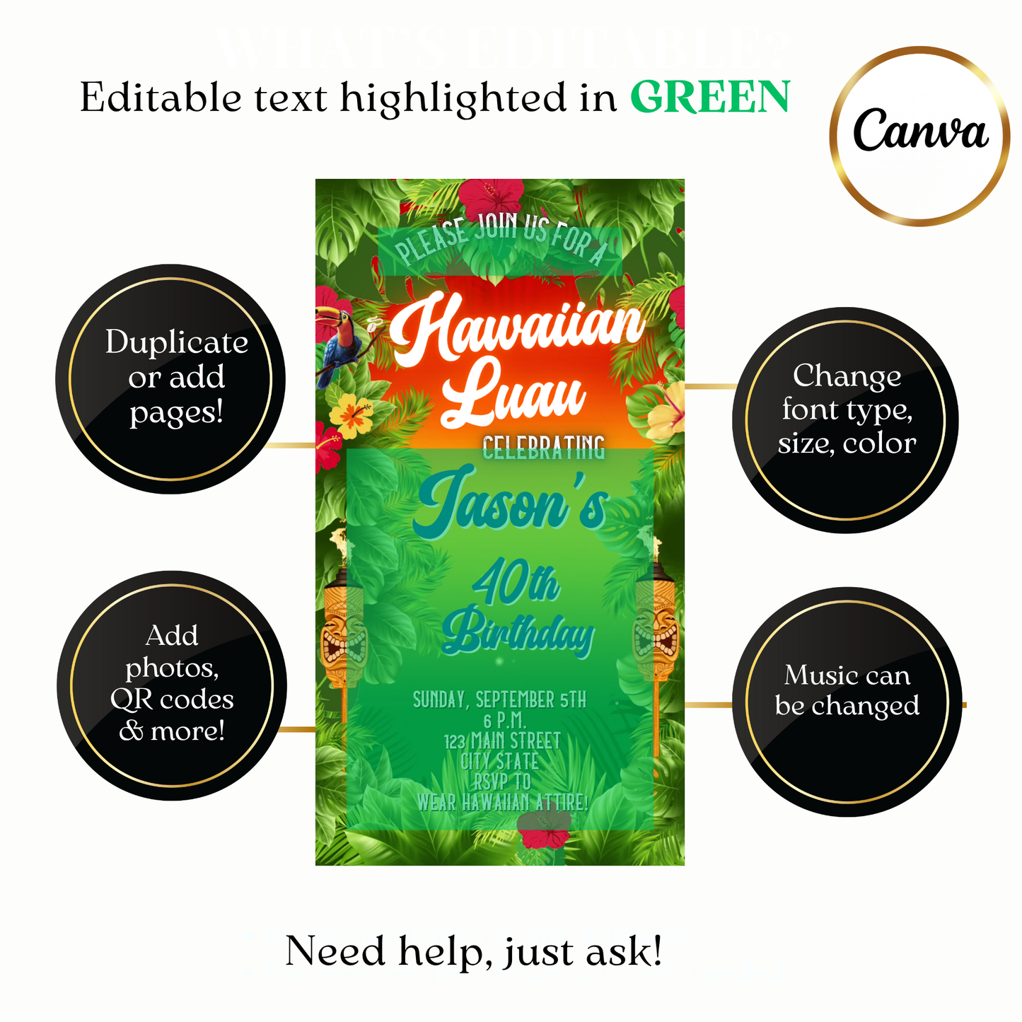 Animated Sunset Hawaiian Luau Video Invitation Evite
