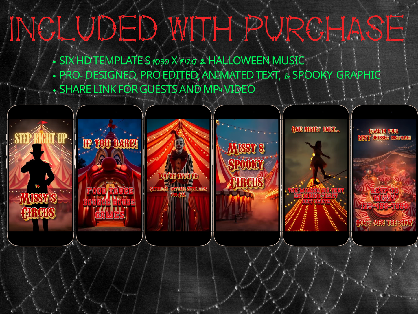 Spooky Circus Video Invitation | Personalized Scary Carnival Animated Evite