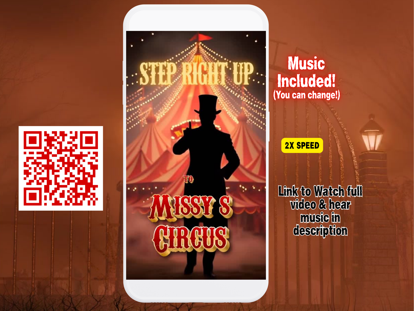 Spooky Circus Video Invitation | Personalized Scary Carnival Animated Evite