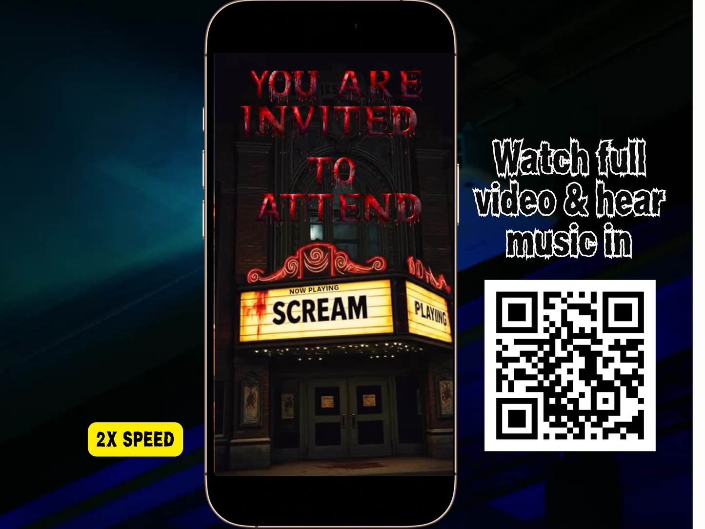 Scary Movie Video Invitation | Personalized Scream Movie Ghost face Animated Evite