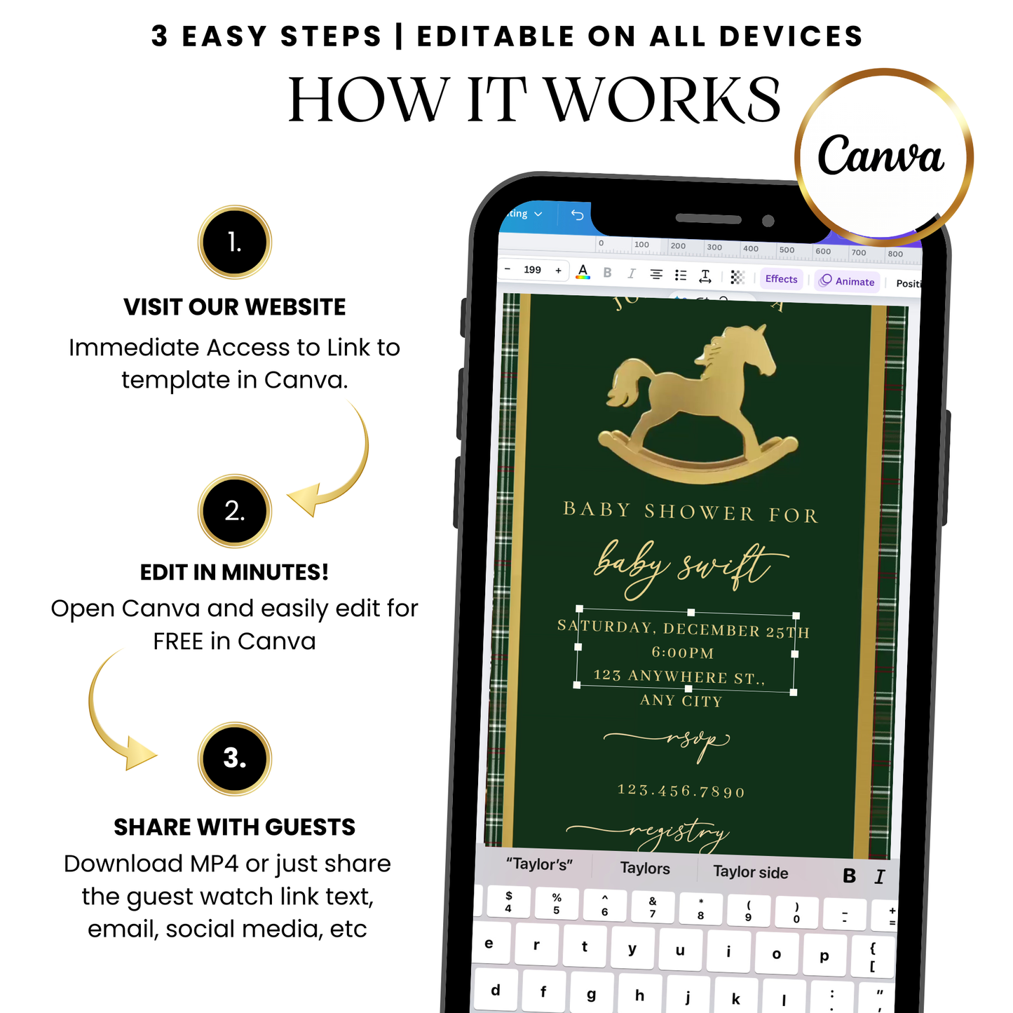 RL Horse equestrian digital video invitation shared on social media