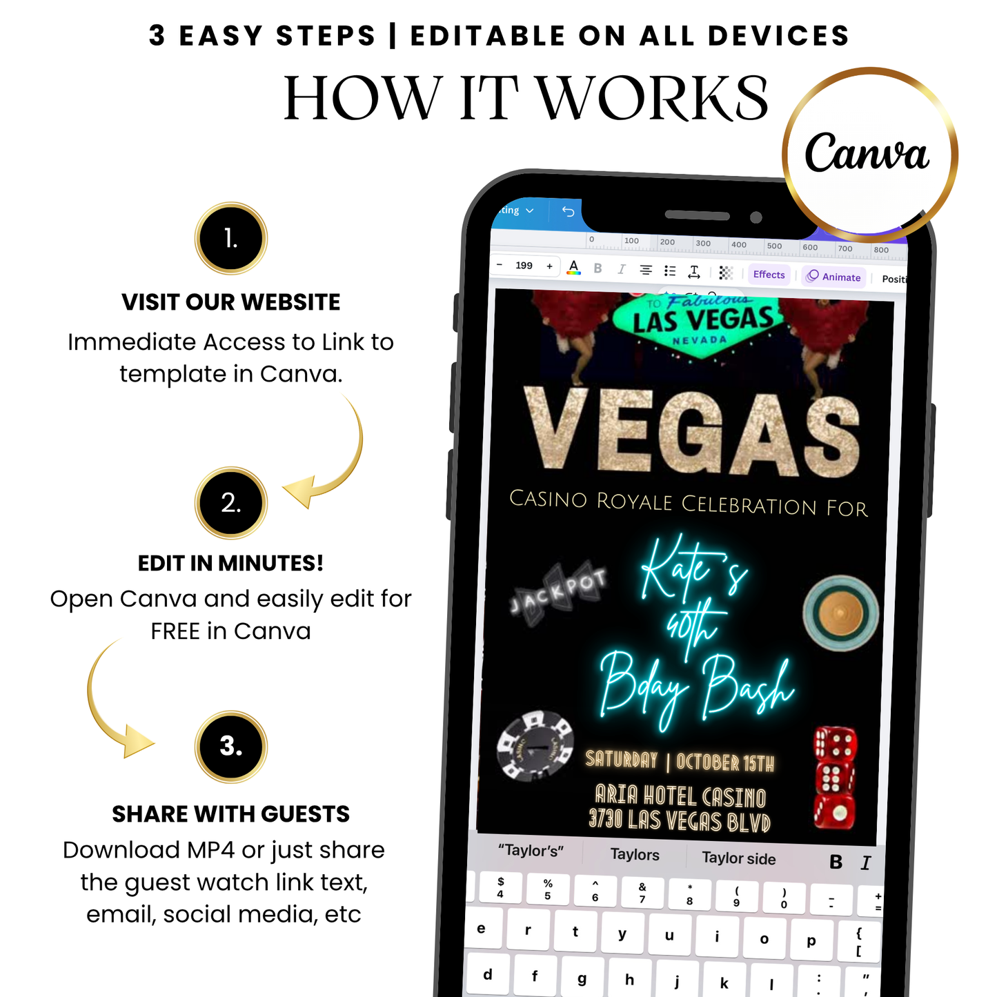 Vegas Casino Royale Digital Video Invitation with Music