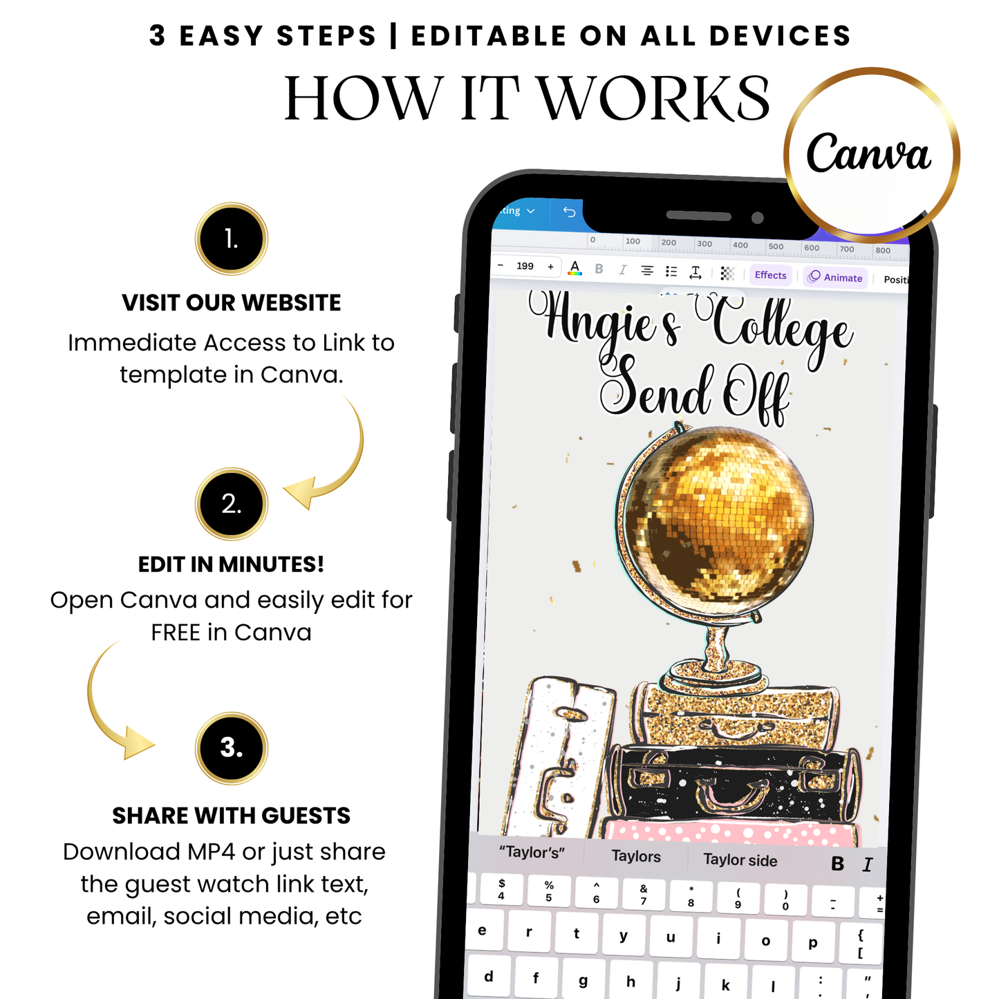 Travel-Themed College Sendoff Video Invitation – Adventure Awaits Evite with Music