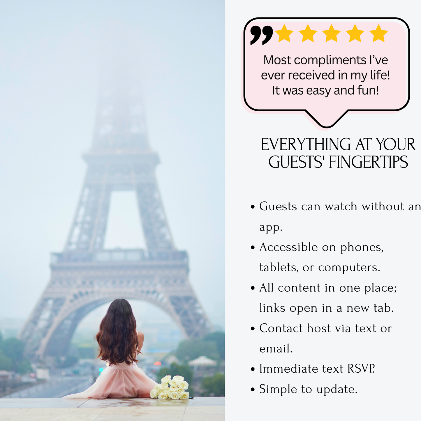 Paris Cafe Video Invitation – Parisian Eiffel Tower Birthday Party Evite with Music
