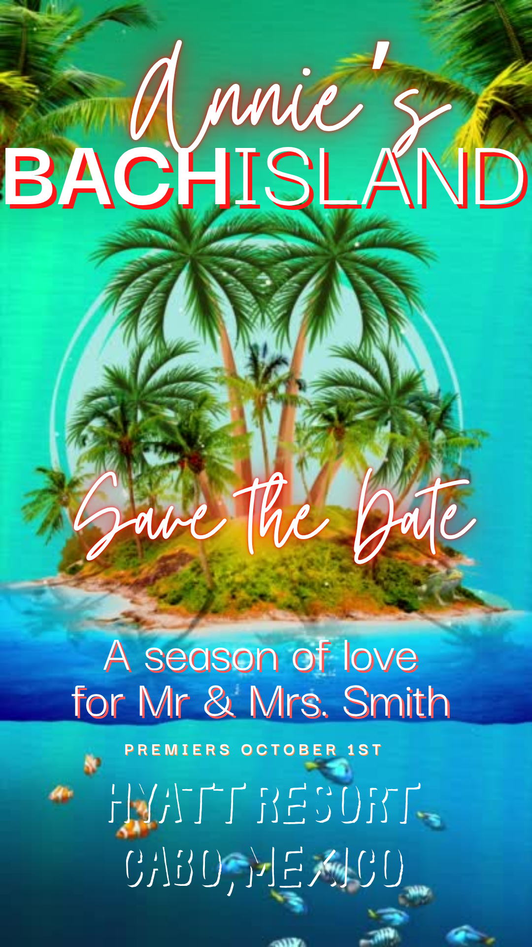 Tropical Island Save the Date Video Invitation Instant Download