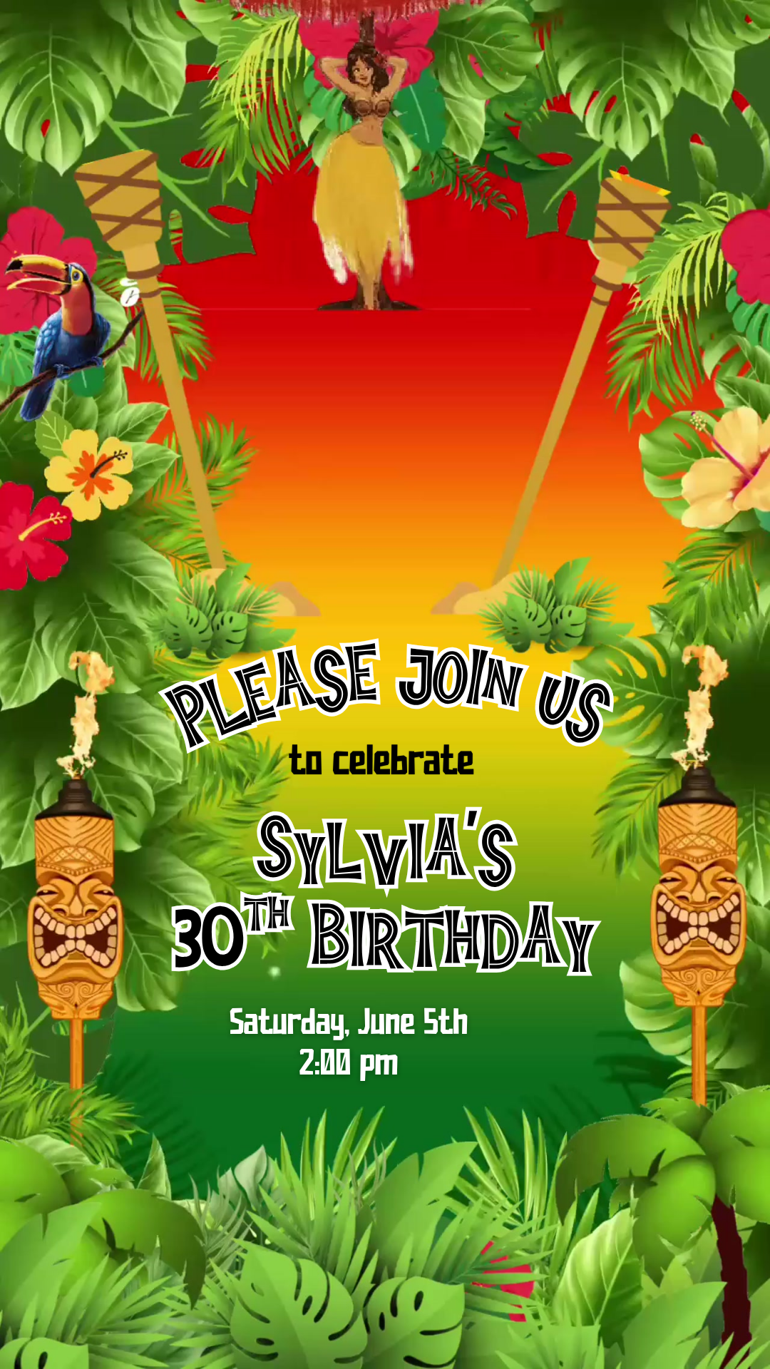 Editable Island Party Evite Evite