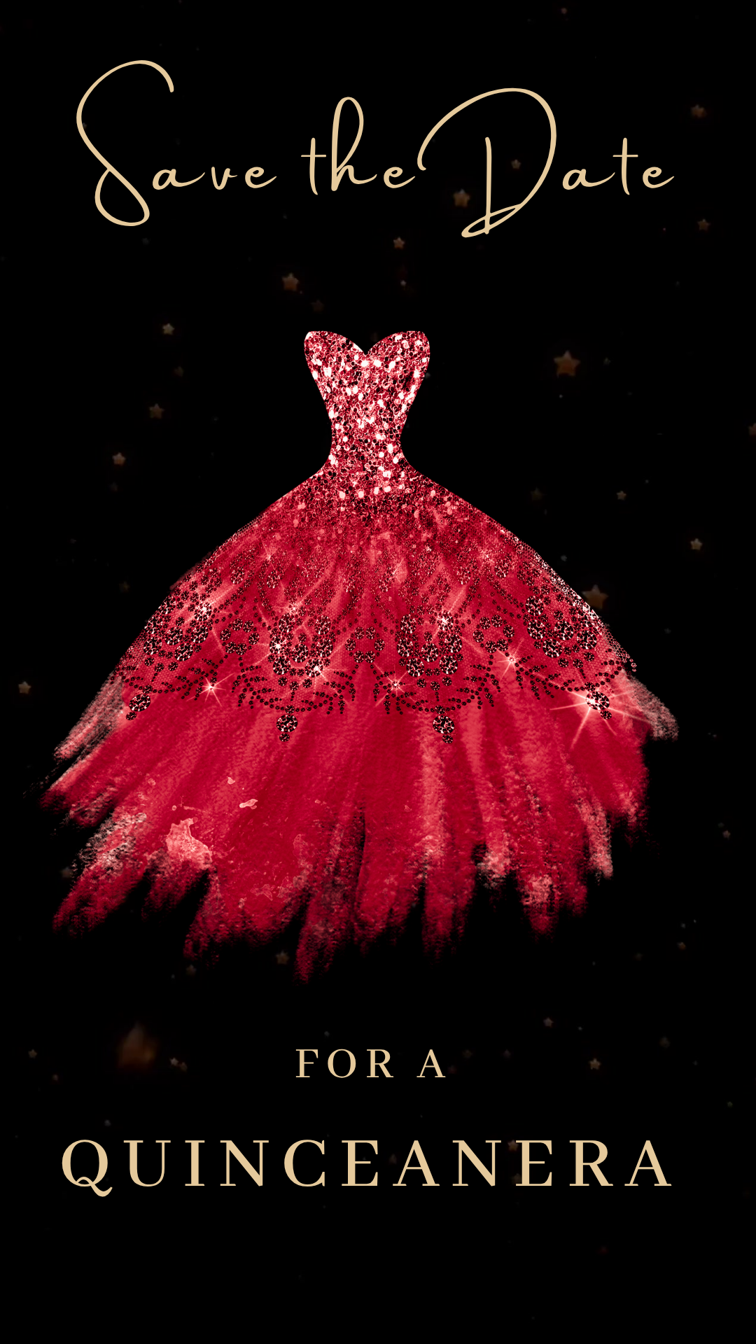 Glam Glitter Dress Theme for Mobile Sharing