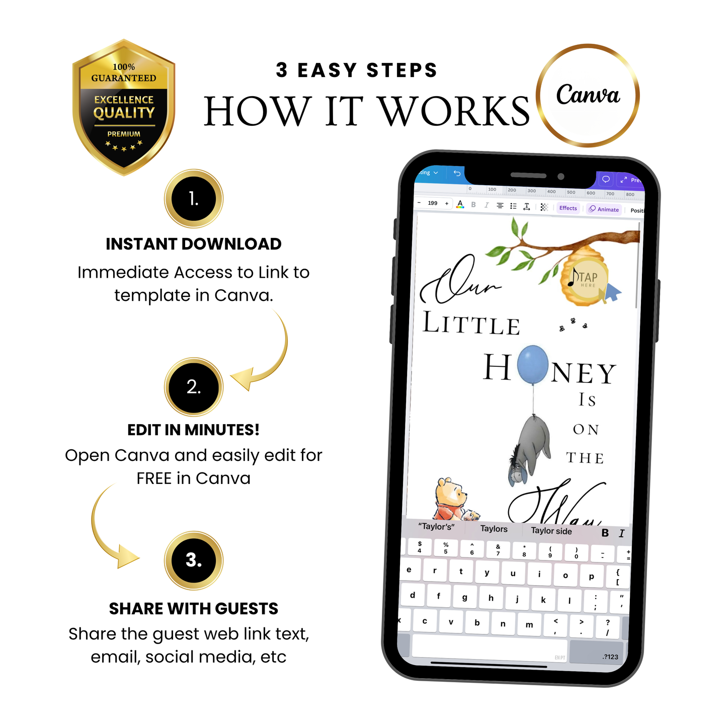 Winnie the Pooh Baby Shower Invite Website with RSVP