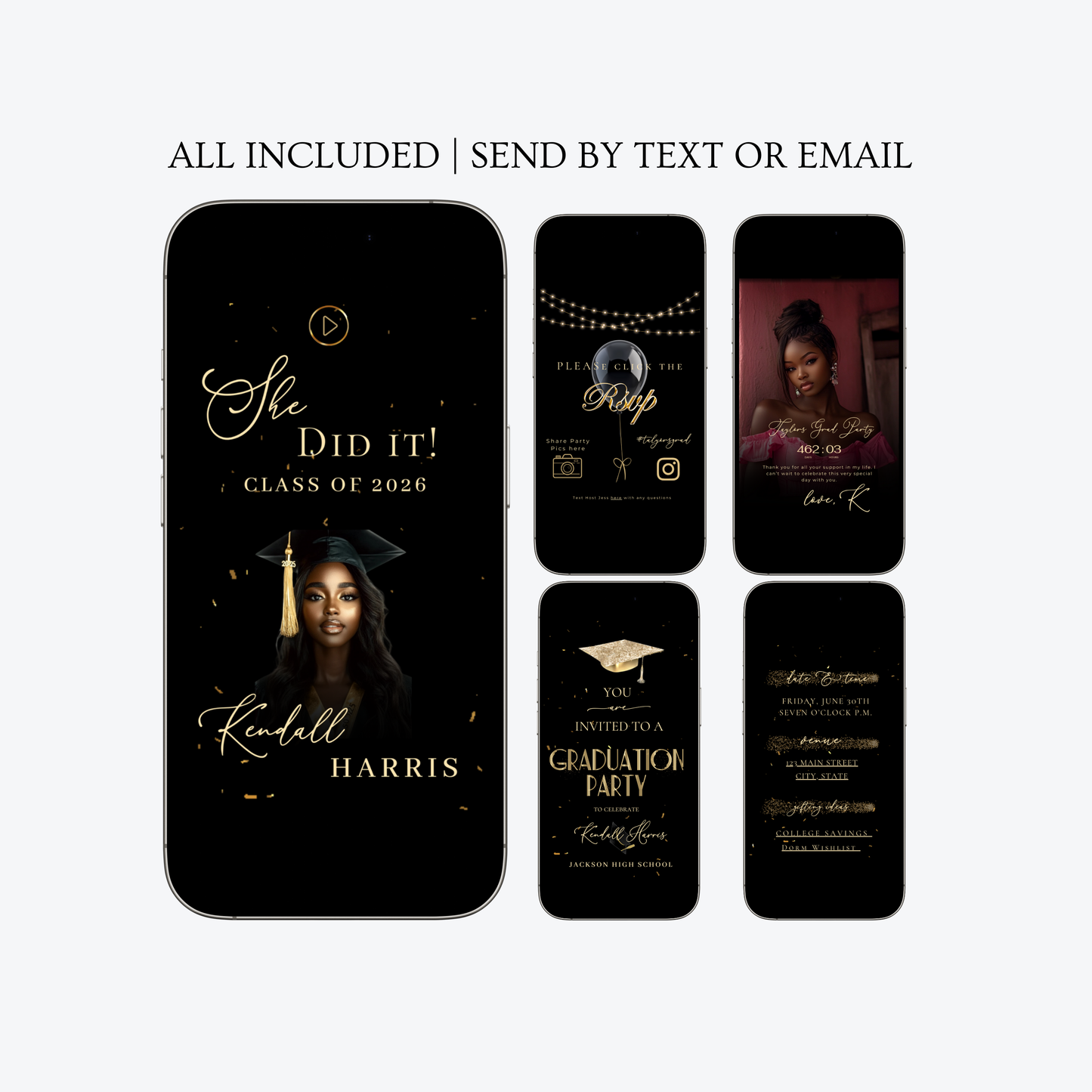 2026 Graduation Invitation Website RSVP Template with Music