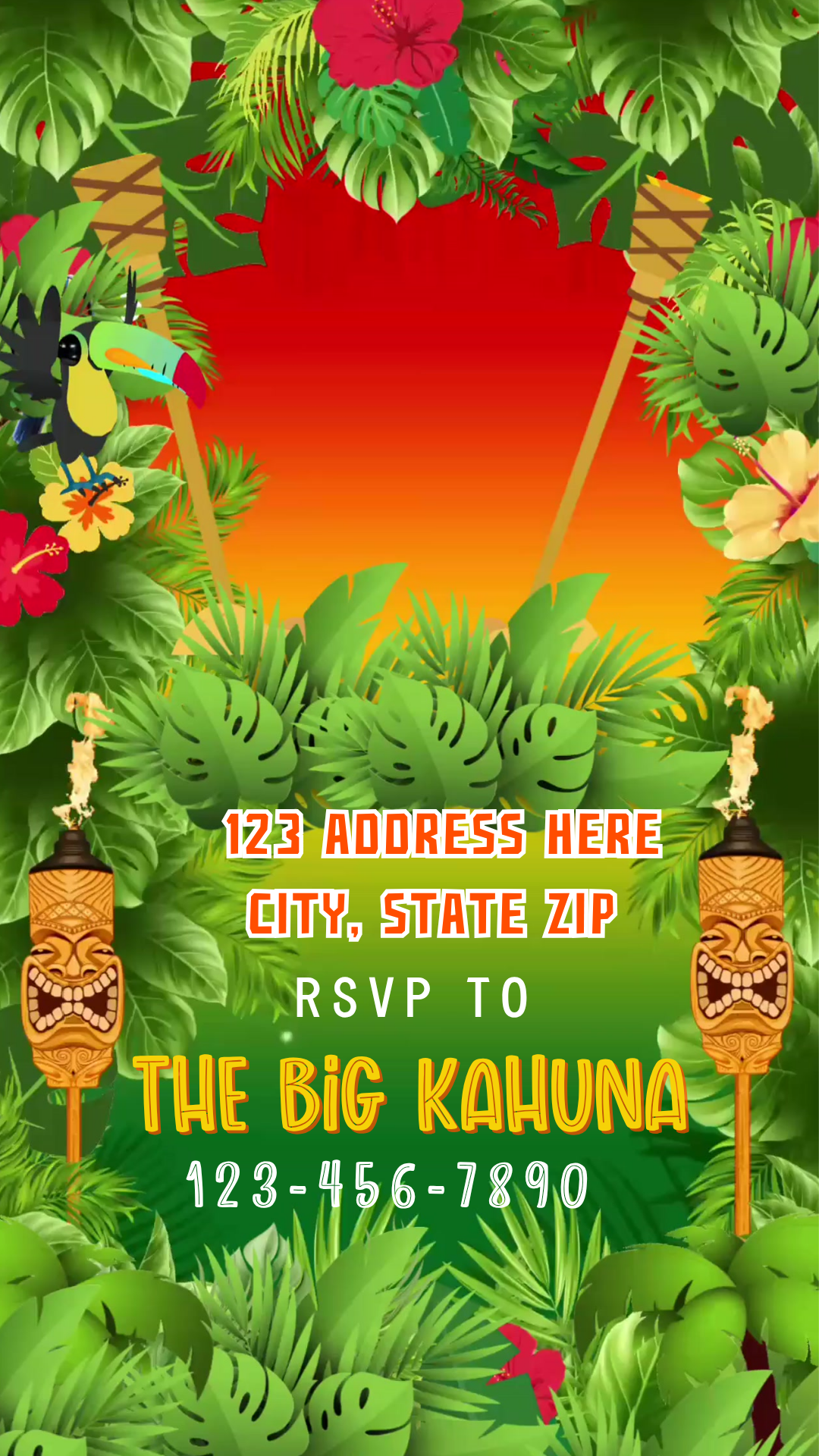 Tropical Hawaiian Luau Video Invitation