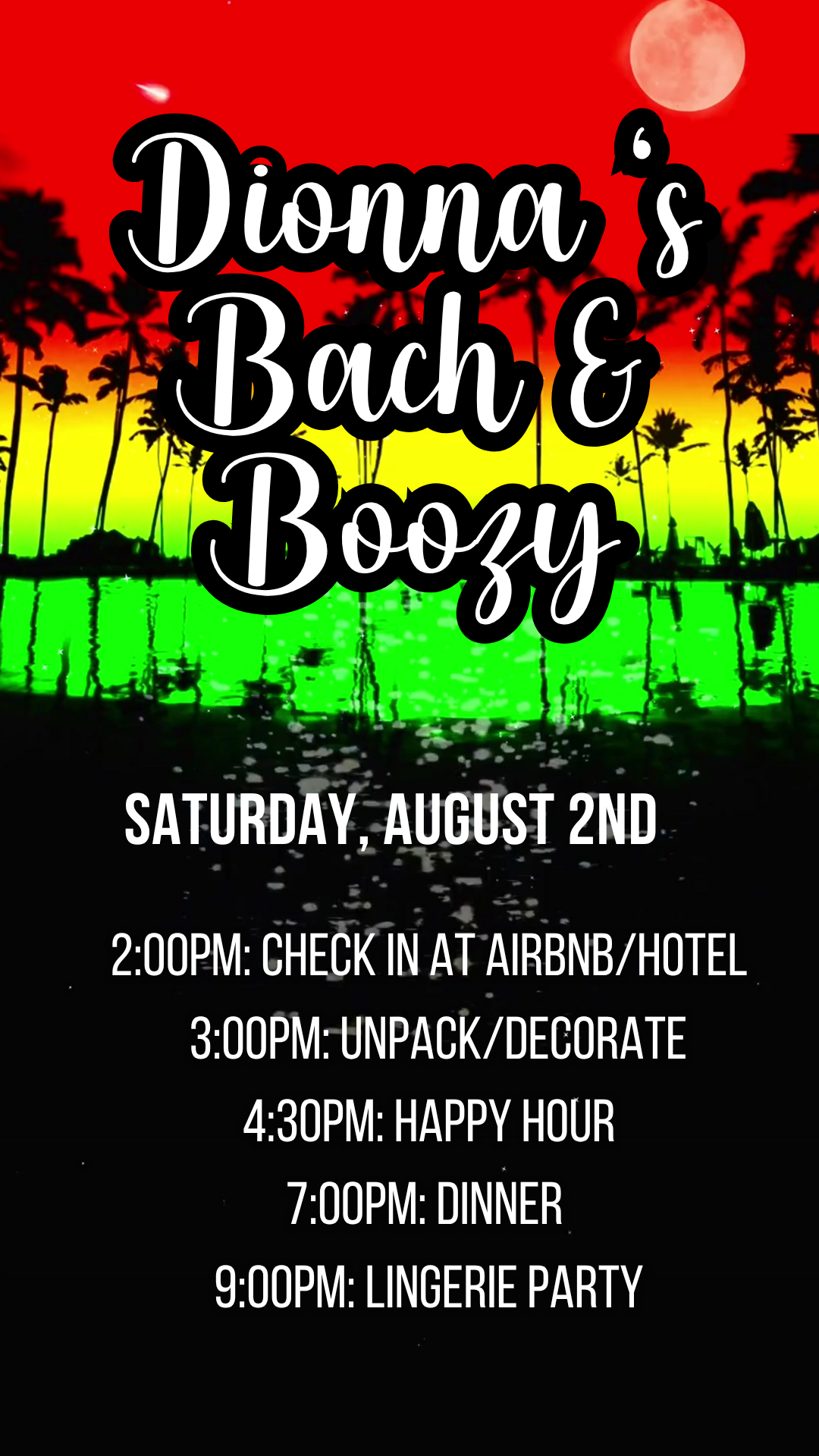 Tropical Bachelorette Video Invitation for Mobile Sharing