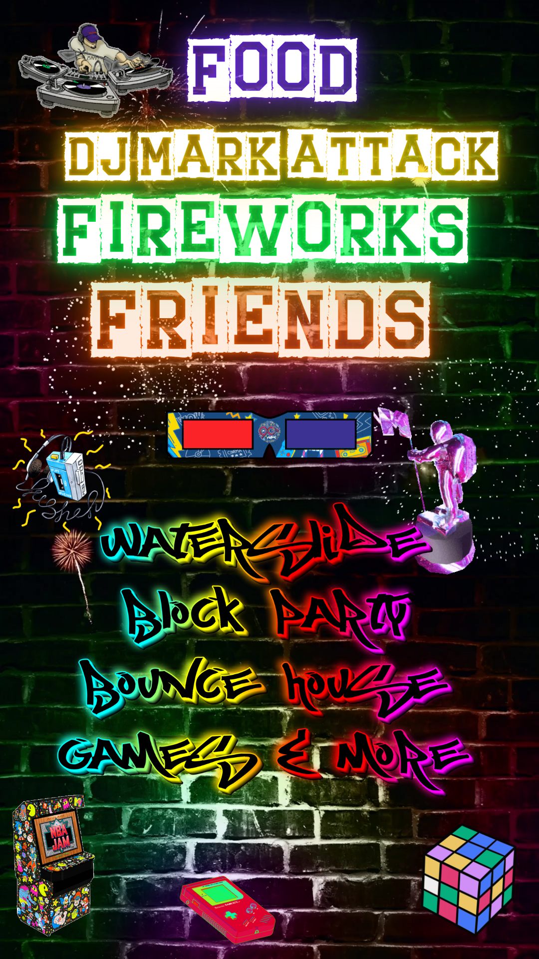 4th of July 90s Throwback Cookout Video Invitation – Retro BBQ Party Evite Canva Editable