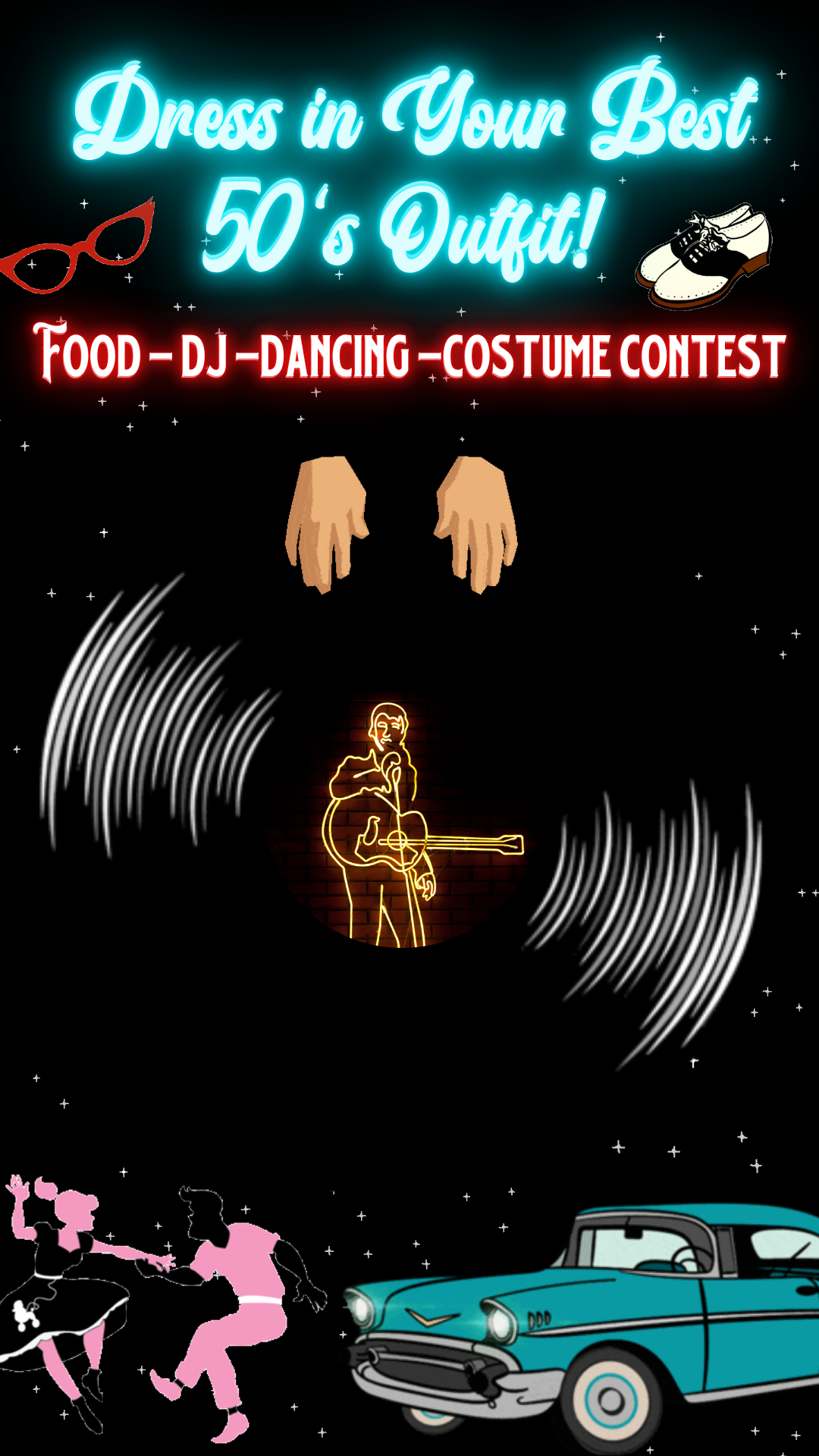 Animated Rockabilly 1950s Themed Party Video Invitation