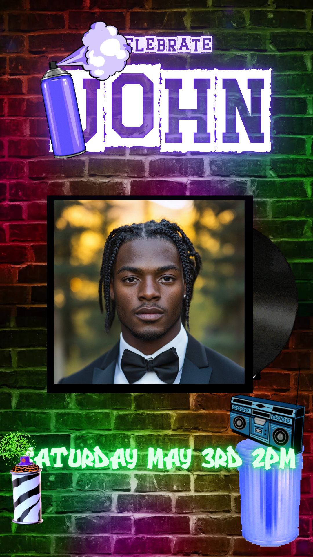 Hip Hop Street Style Video Invitation Canva Editable