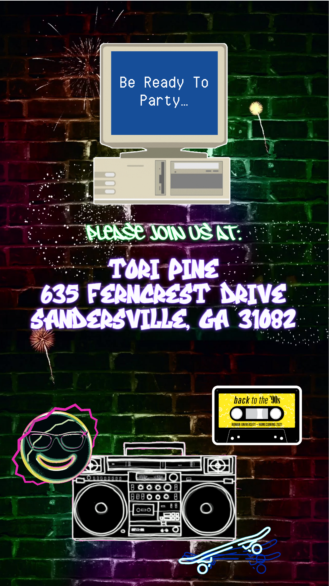 4th of July 90s Throwback Cookout Video Invitation – Retro BBQ Party Evite Social Media Invite