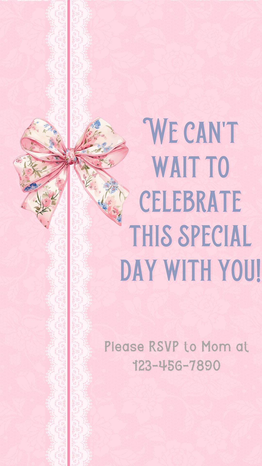 Modern baby girl first year digital video invitation