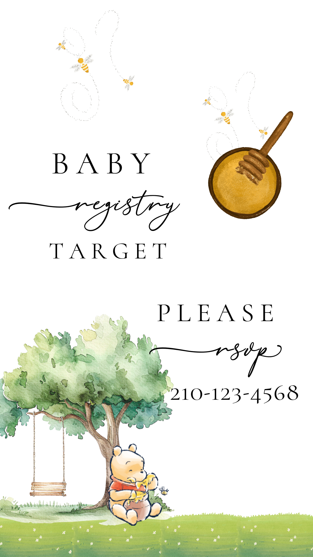 Classic Winnie the Pooh Baby Shower Video Invitation