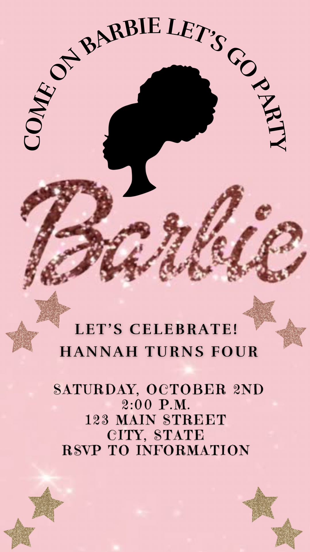 Barbie Video Invitation | Pink Barbie Birthday party Invite