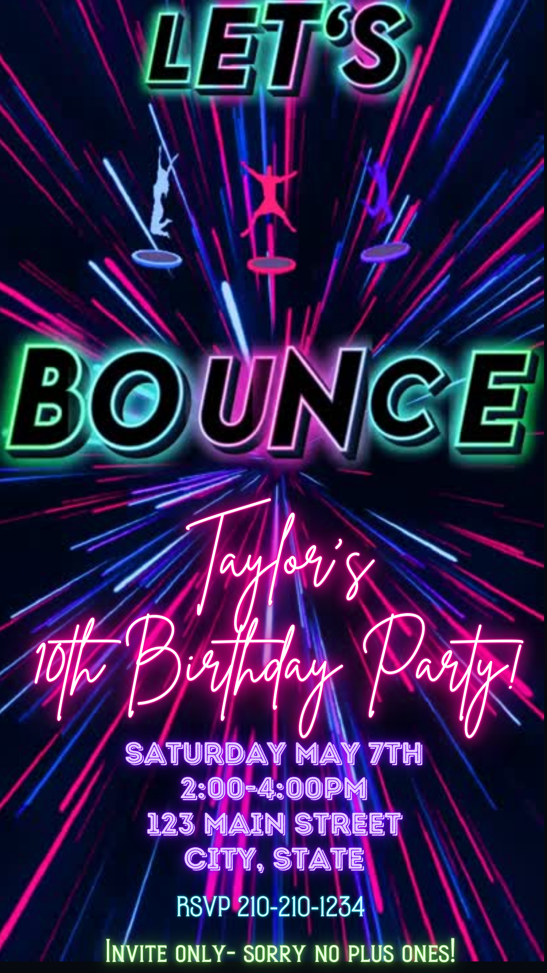 Bounce house birthday video invitation in MP4 format