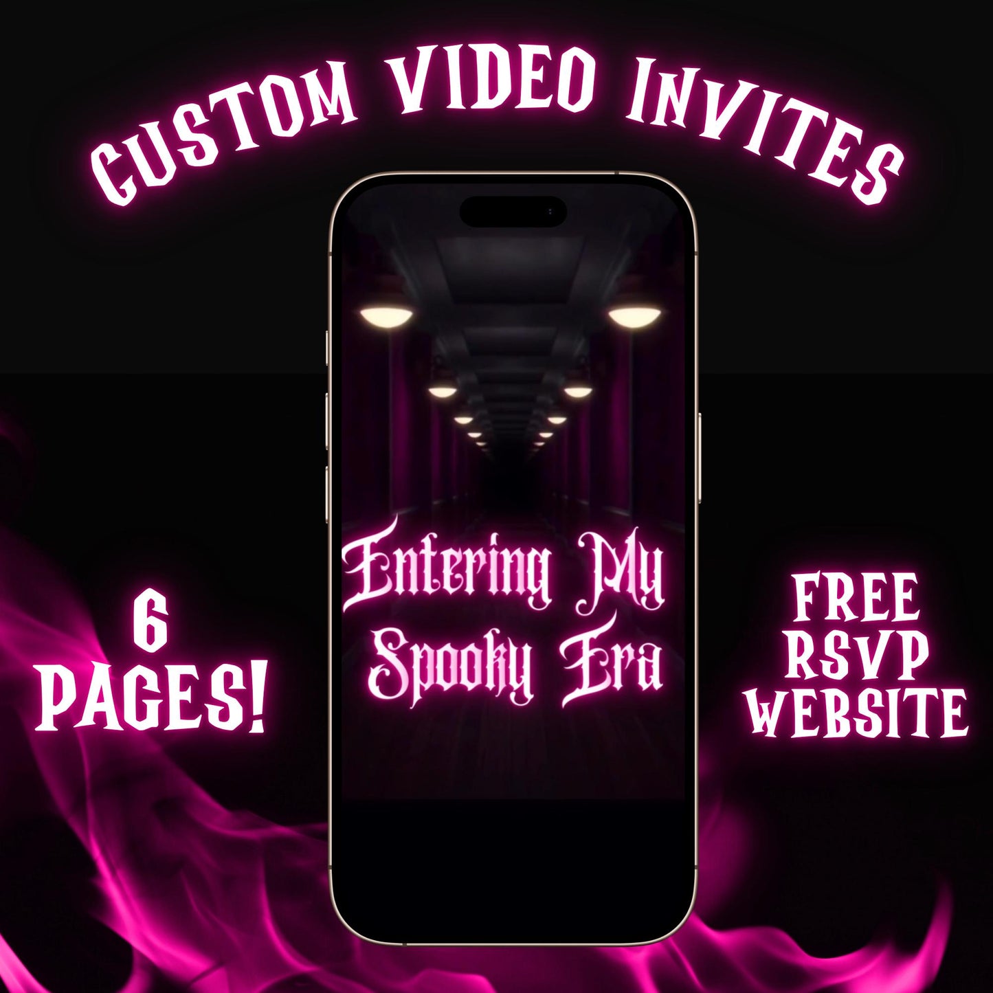 Halloween Video Invitation | Animated Halloween Digital Evite | Editable Canva Invite Template
