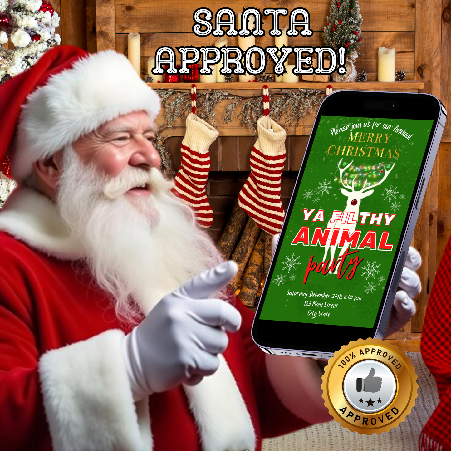 Ya Filthy Animal Christmas Video Invitation – Editable Christmas Vacation Evite