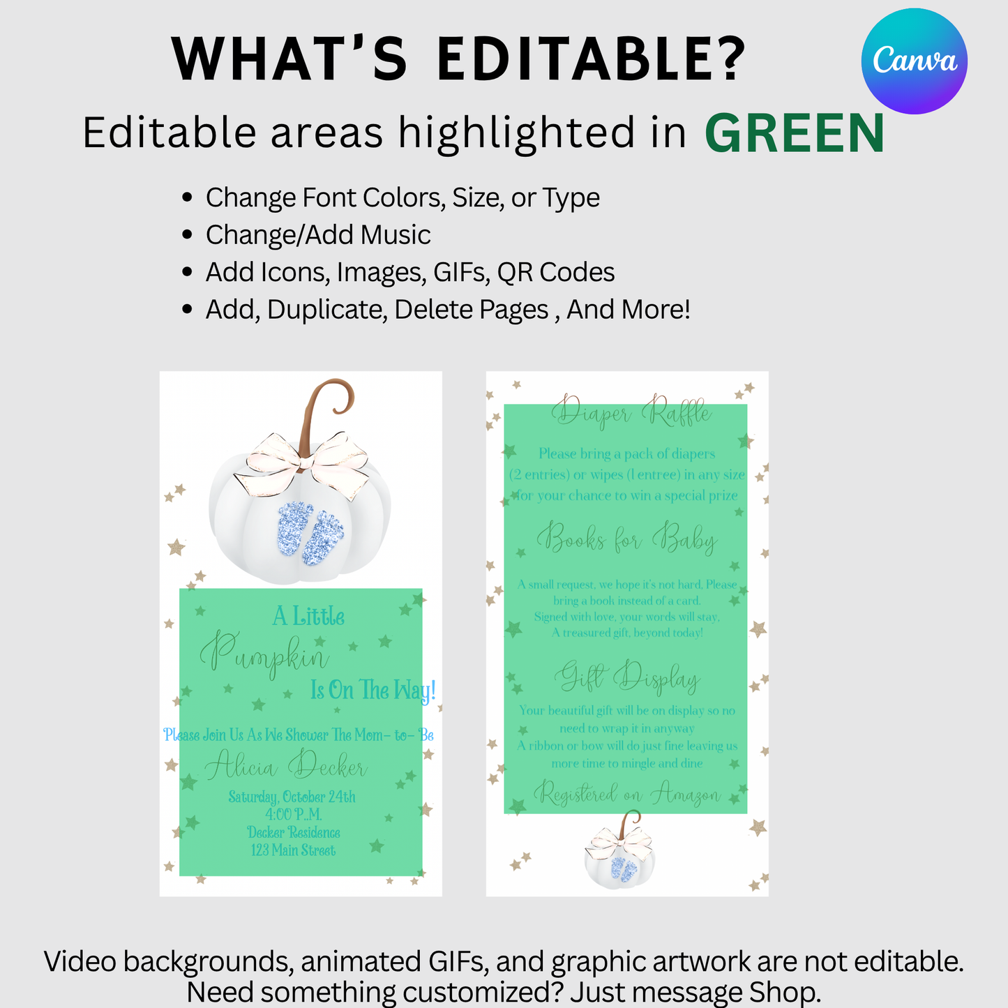 Baby Shower video invite - Blue pumpkin Baby Shower Evite - It’s a boy