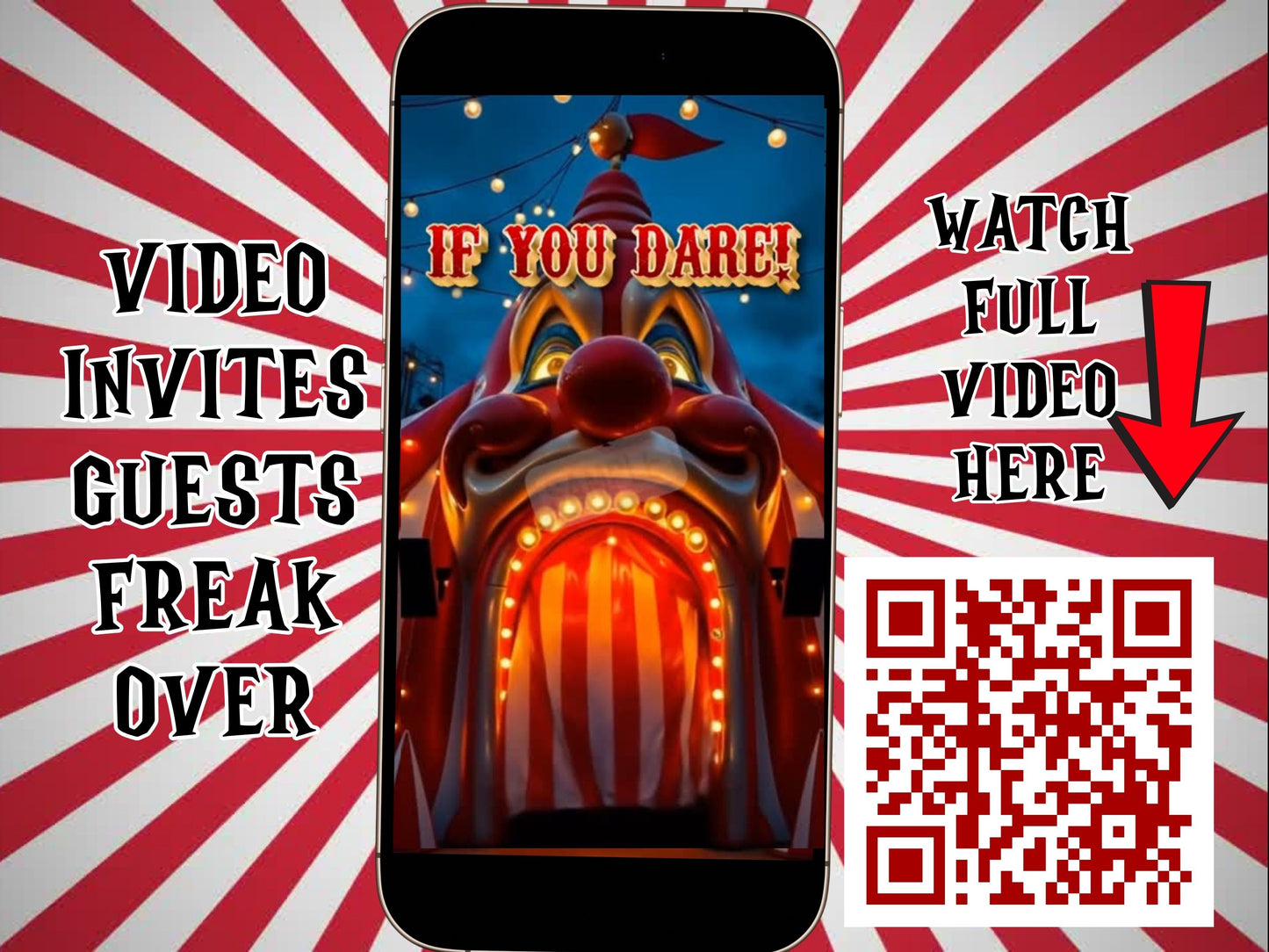 Halloween Circus Video Invitation | Personalized Scary Carnival Animated Evite