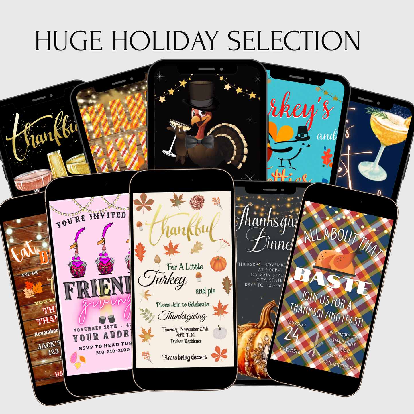 Editable Thanksgiving Video Invitation – Friendsgiving Digital Evite - All about the Baste