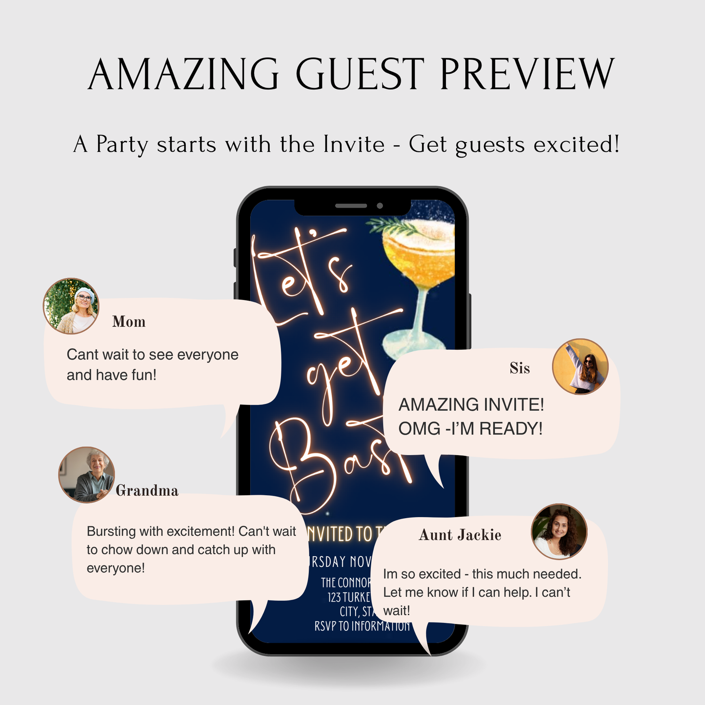 Editable Thanksgiving Video Invitation – lets get basted