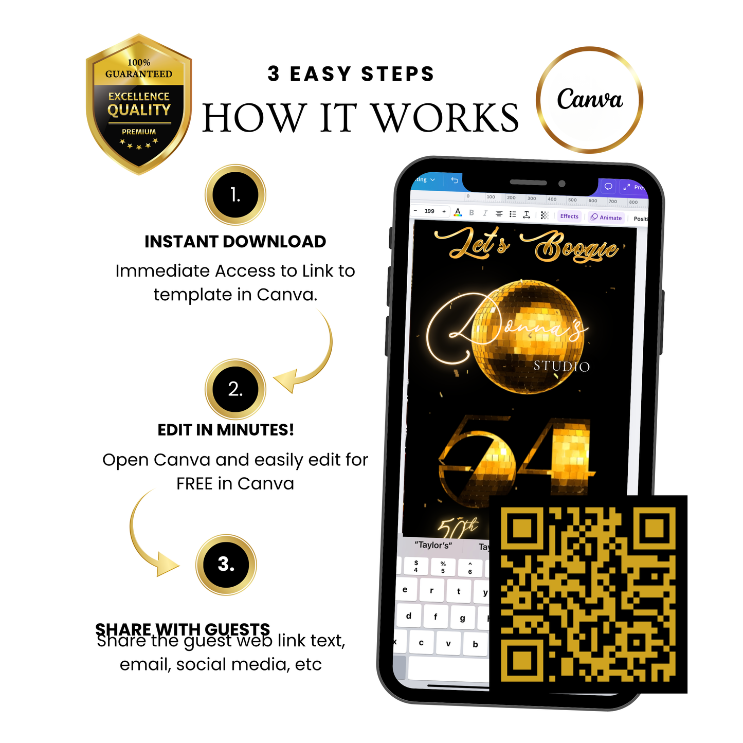 Disco Invitation Website Studio 54 RSVP Video Evite Website Template with Music
