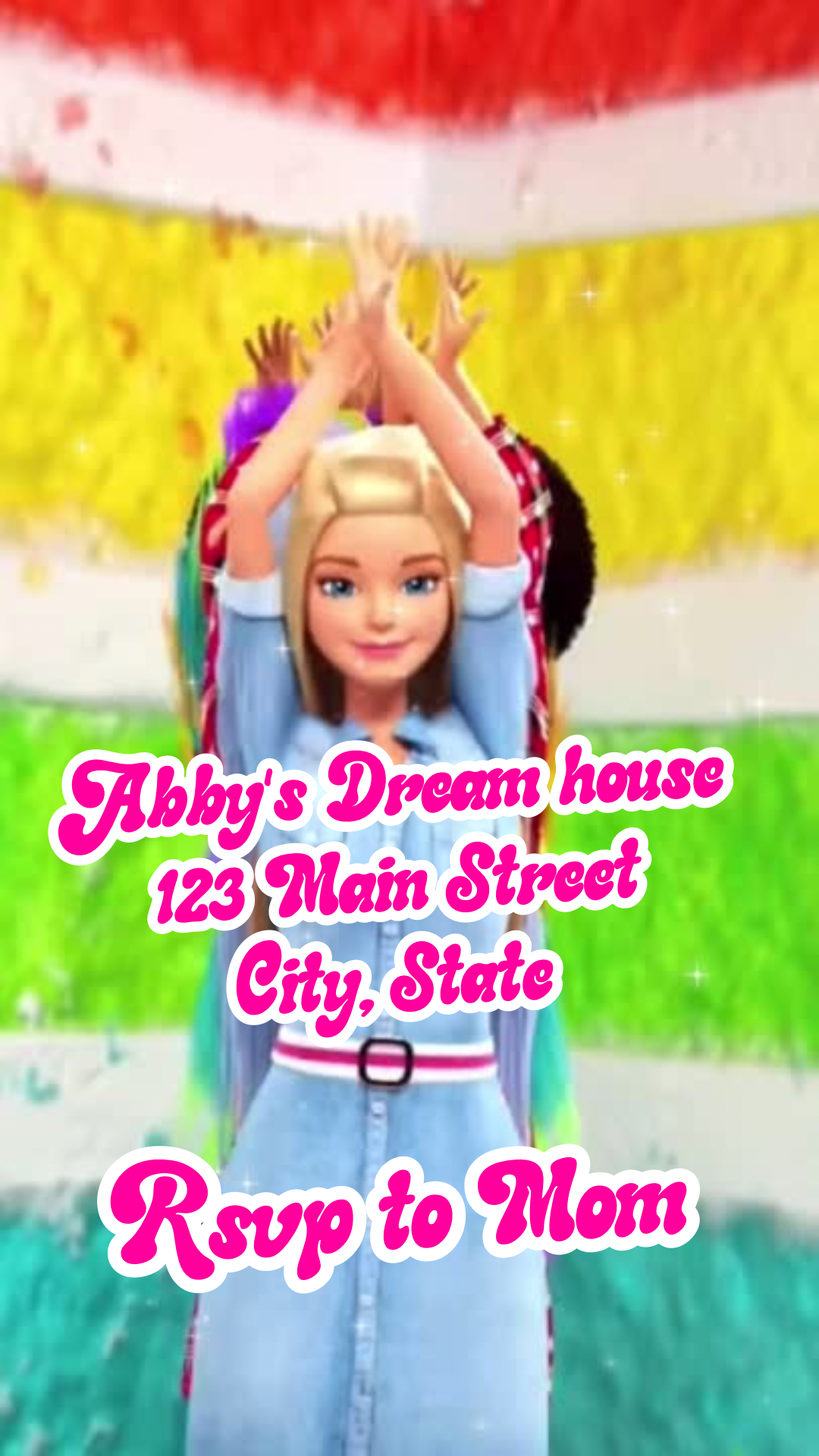 Barbie Video Invitation | Barbie and Friends Birthday party Invite with photo