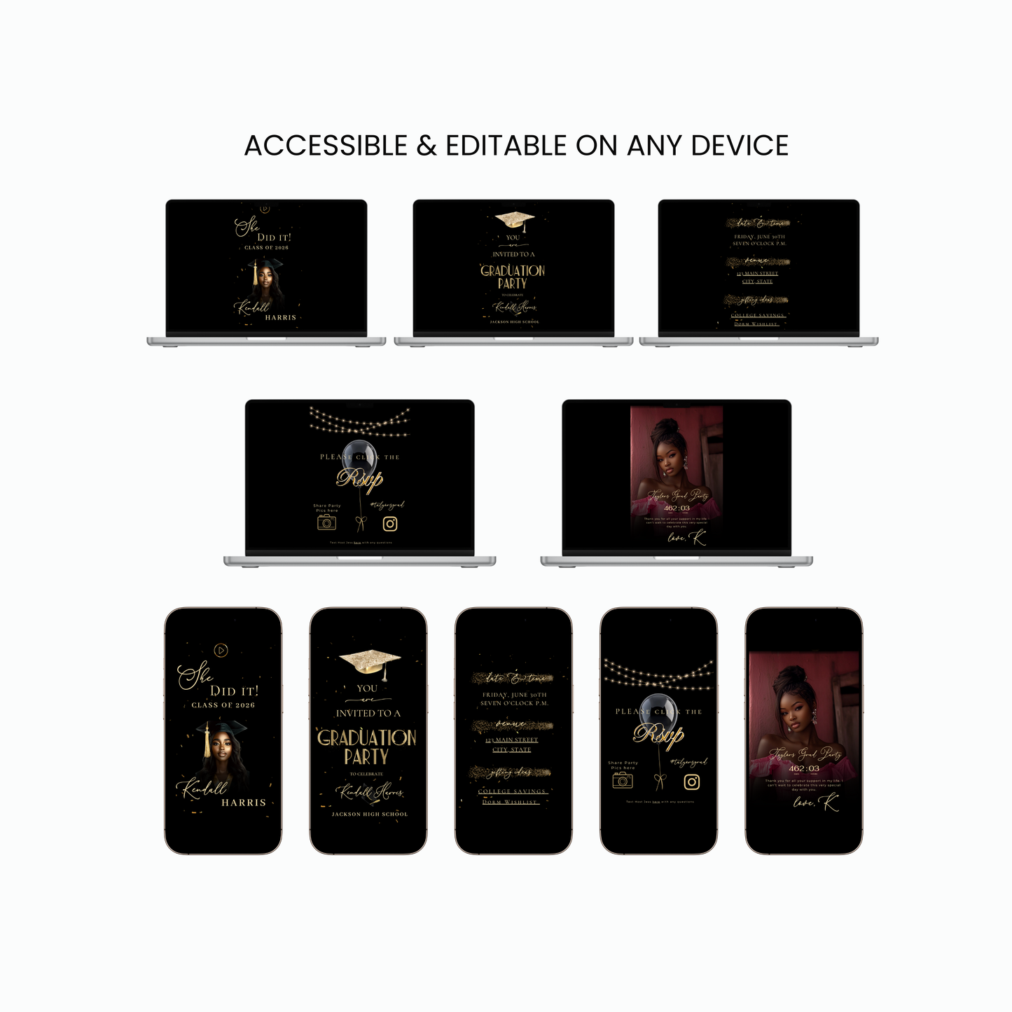 2026 Graduation Invitation Website RSVP Template with Music