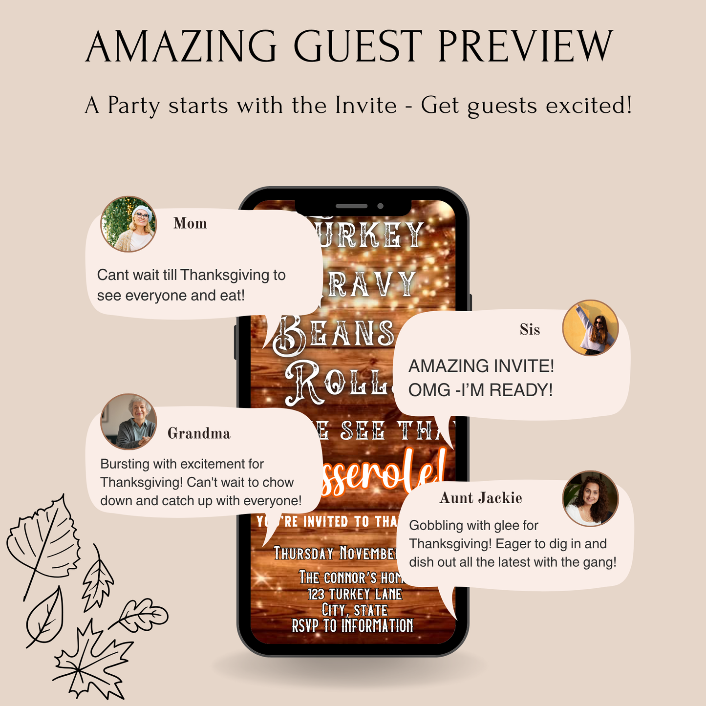 Thanksgiving Video Invitation | Let Me See That Casserole Funny Editable Invite