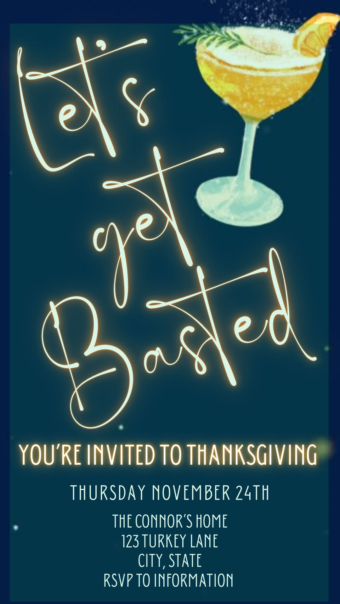 Editable Thanksgiving Video Invitation – lets get basted