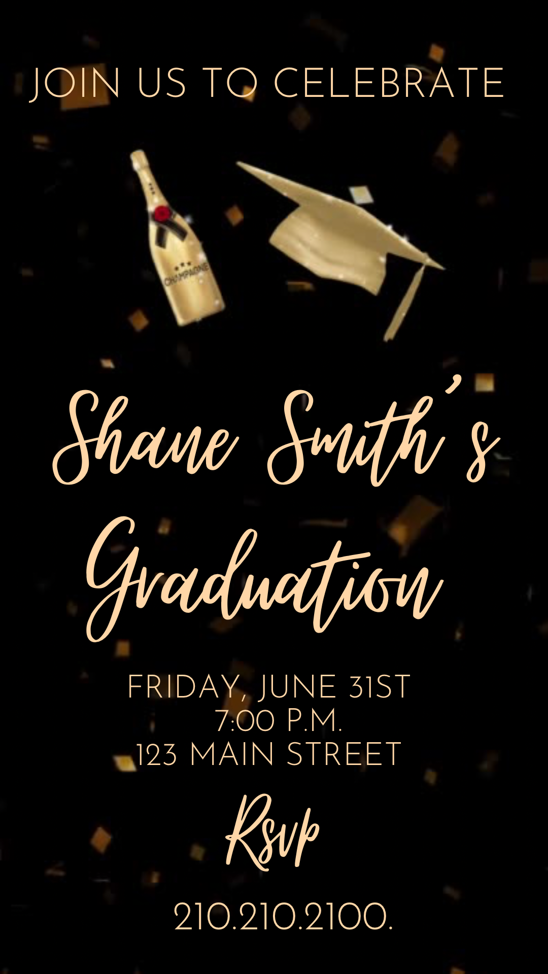 Graduation Video Invitation | Class of 2026 Animated Invite | Editable Canva Template
