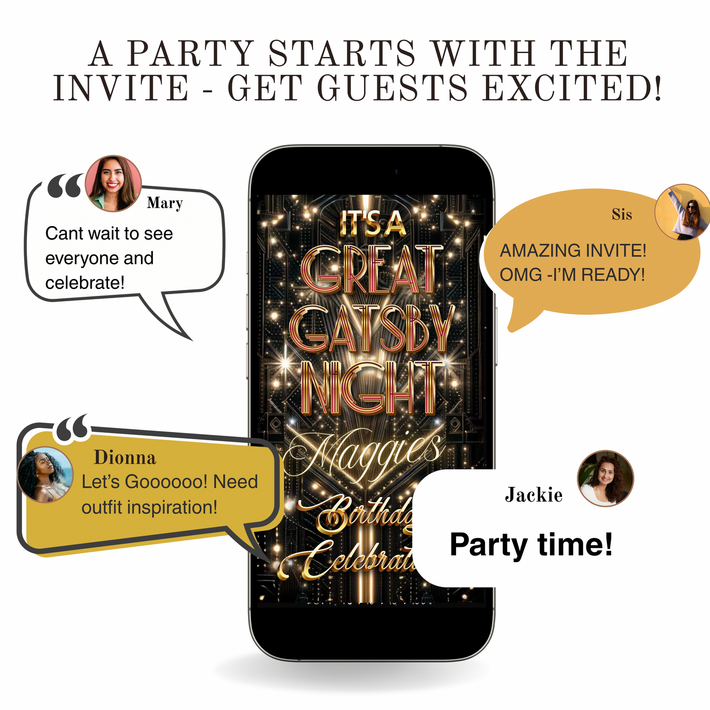 Great Gatsby Invitation Template Roaring 20s Party Video Invite