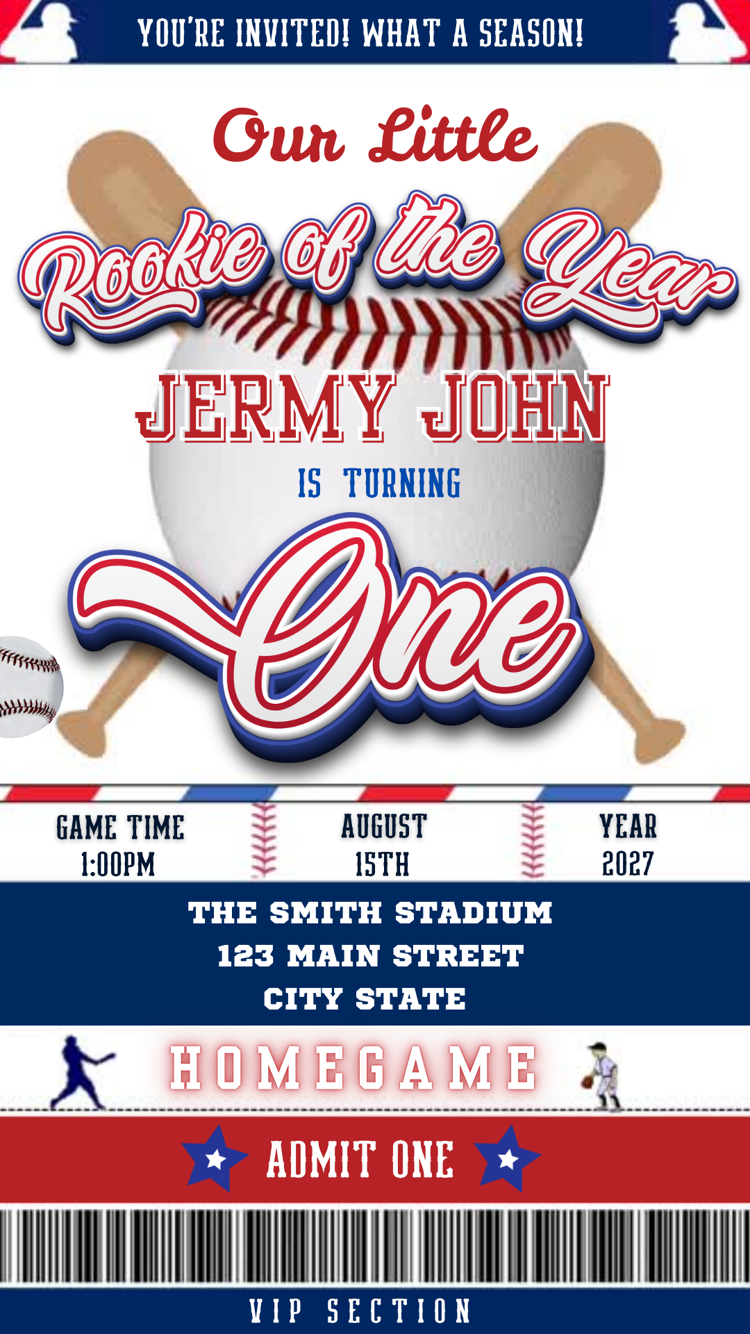 Editable text fields on jersey-themed video template