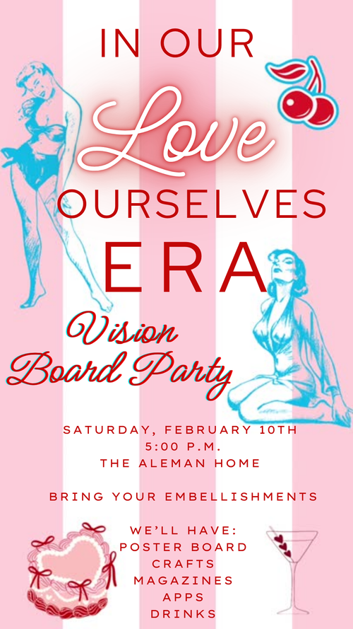 Phone mockup showing Eras-inspired vision board animated video invite