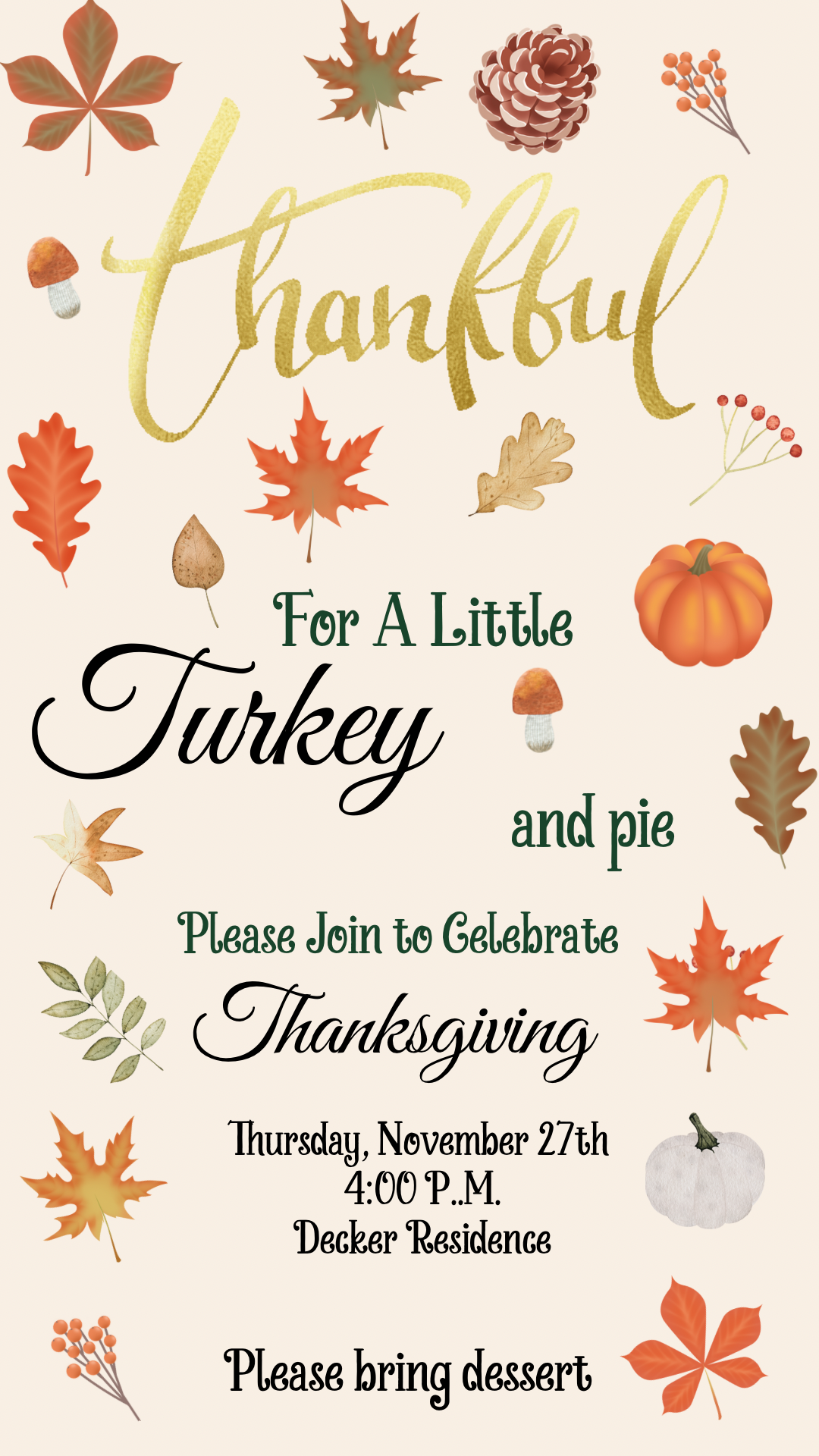 Digital Thanksgiving Video Invitation