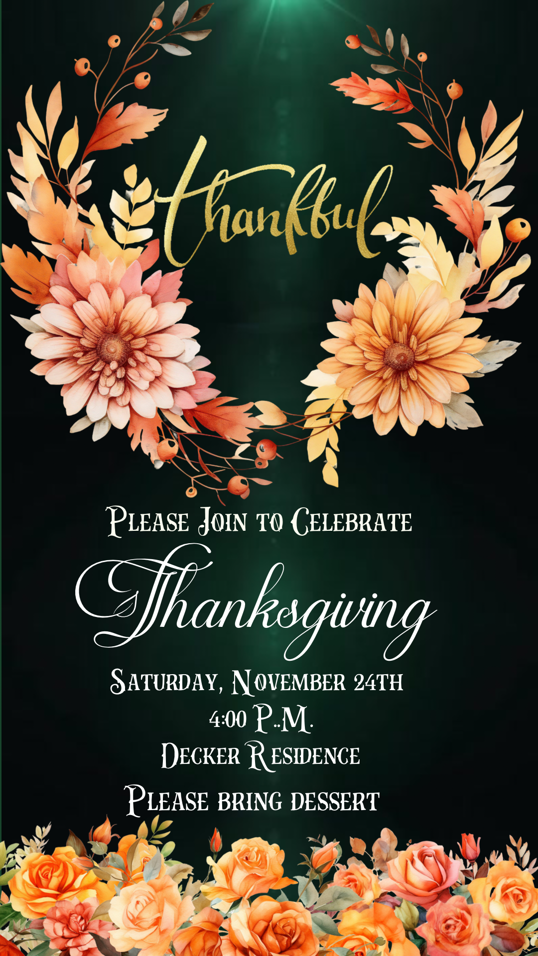 Editable Thanksgiving Video Invitation – Animated Friendsgiving Digital Evite